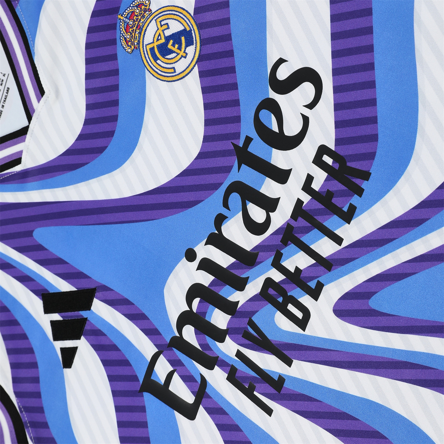 AlphaJersey-Real Madrid 25-26 Vest Training Set - Blue Purple Curve Pattern Vest & Black Shorts