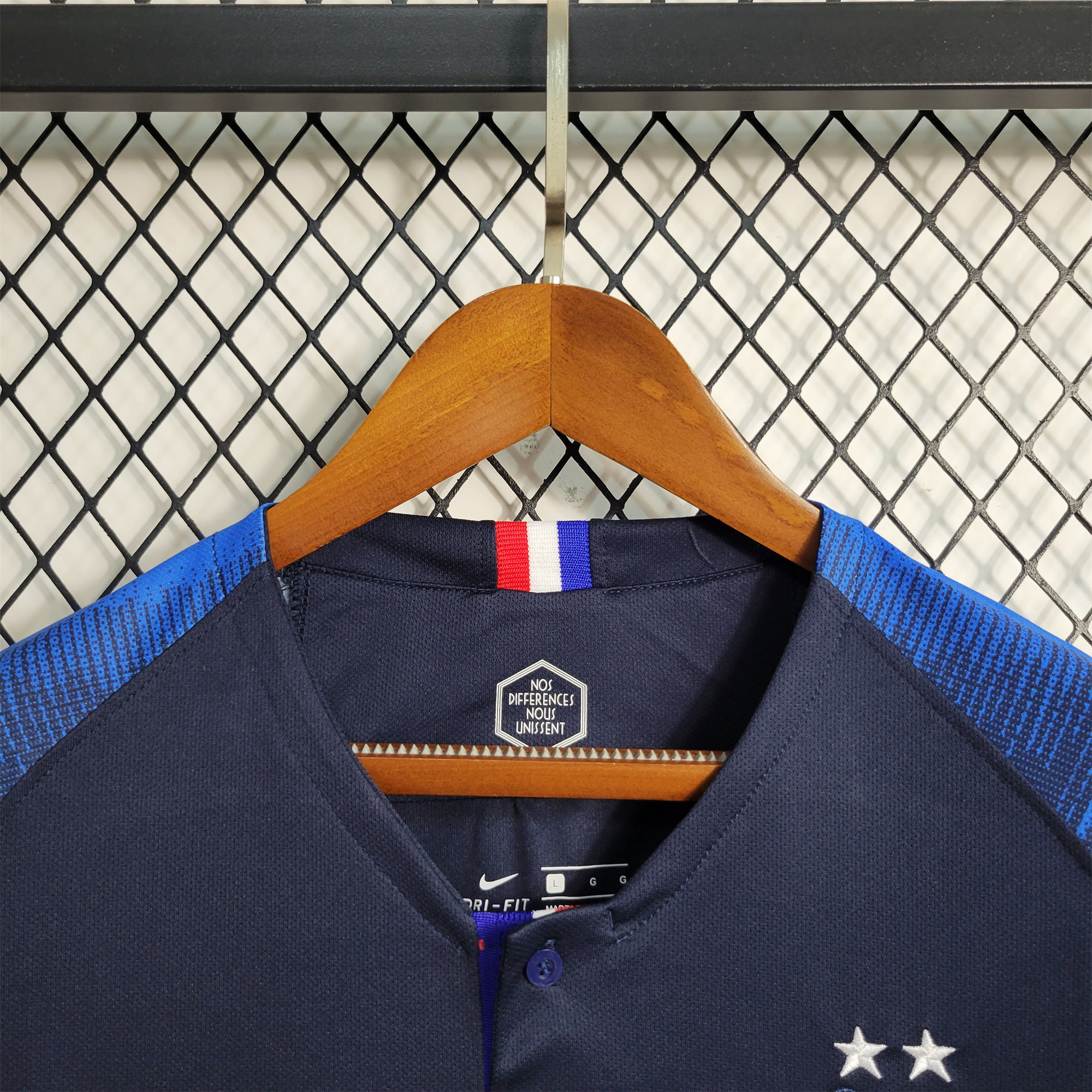 AlphaJersey-Retro France 2018 Home Stadium Long Sleeve Jersey