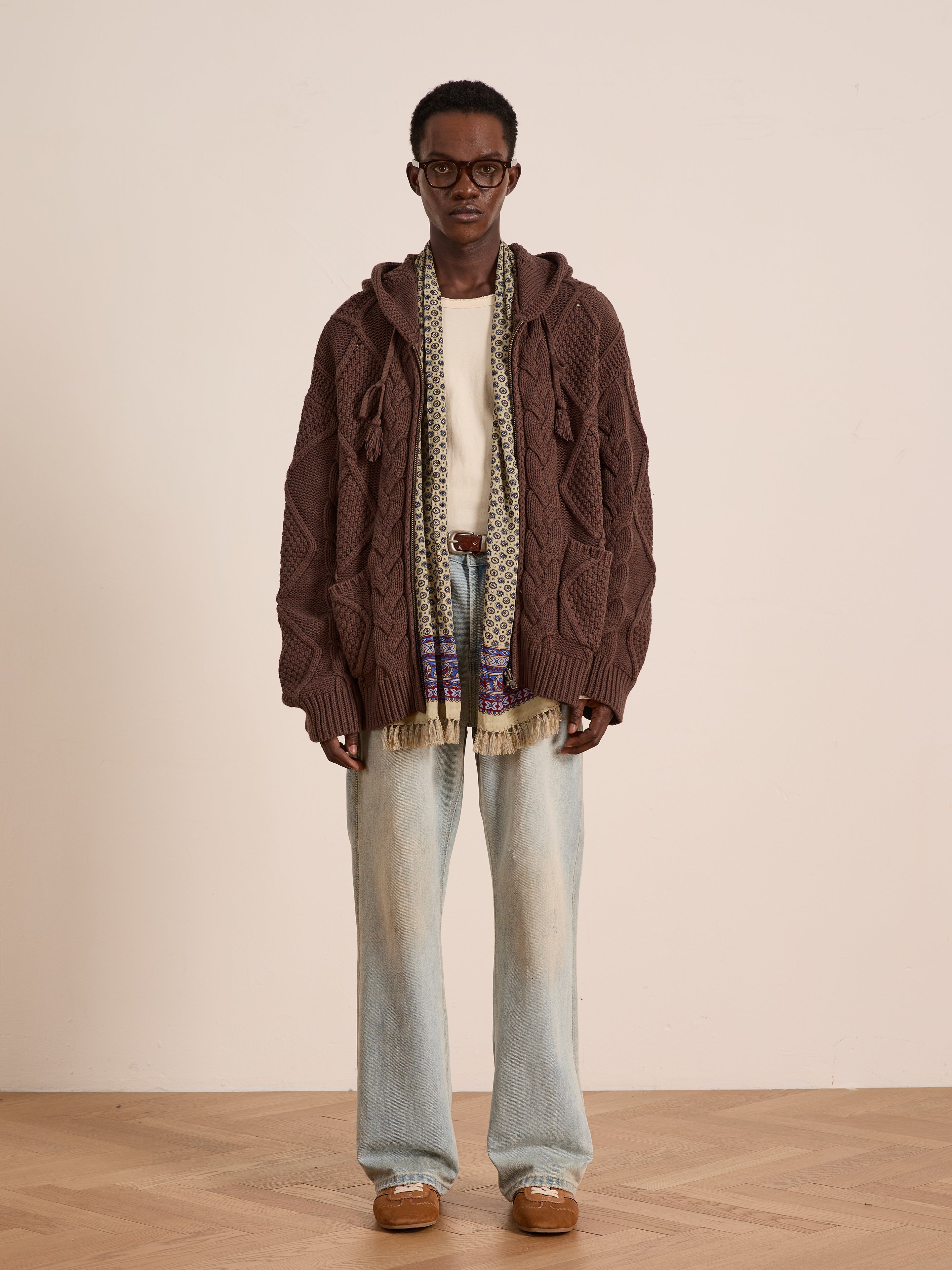 Zip Up Cable Knit Hoodie | Modern Menswear by yycbvcnbmmnbm