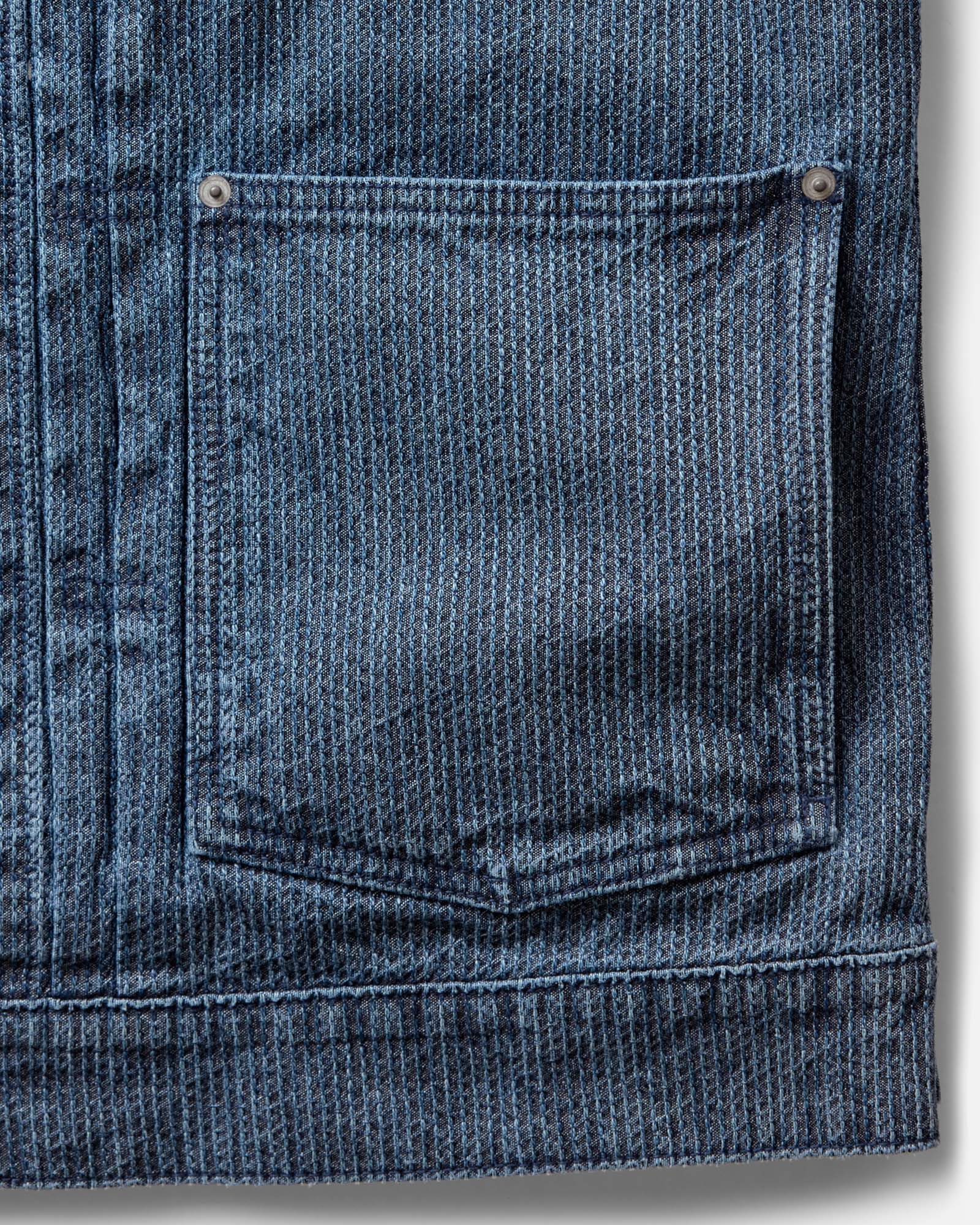 The Ryder Jacket in Japanese Washed Indigo Sashiko | Modern Menswear by yycbvcnbmmnbm