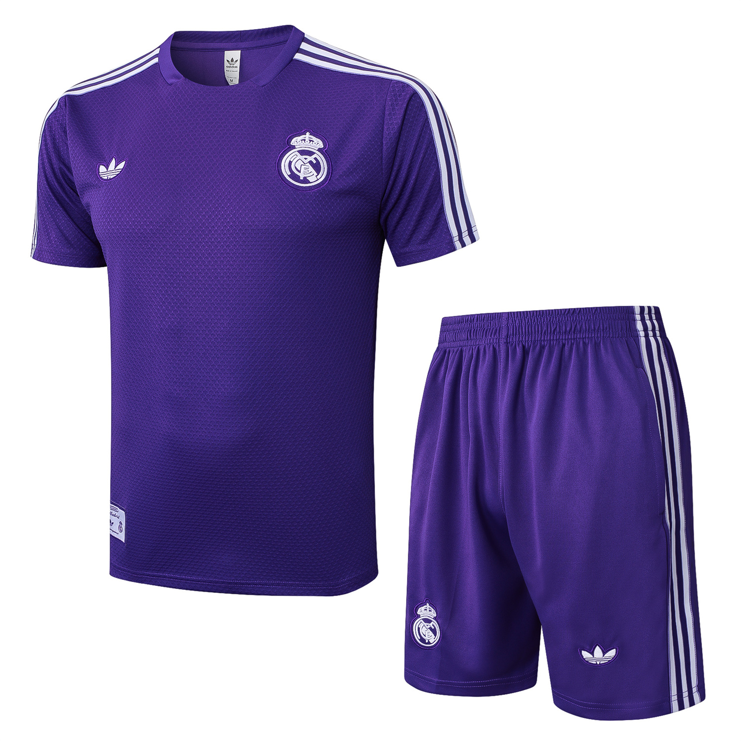 AlphaJersey-Real Madrid 25-26 Throwback Trefoil Short-Sleeve Training Set - Purple