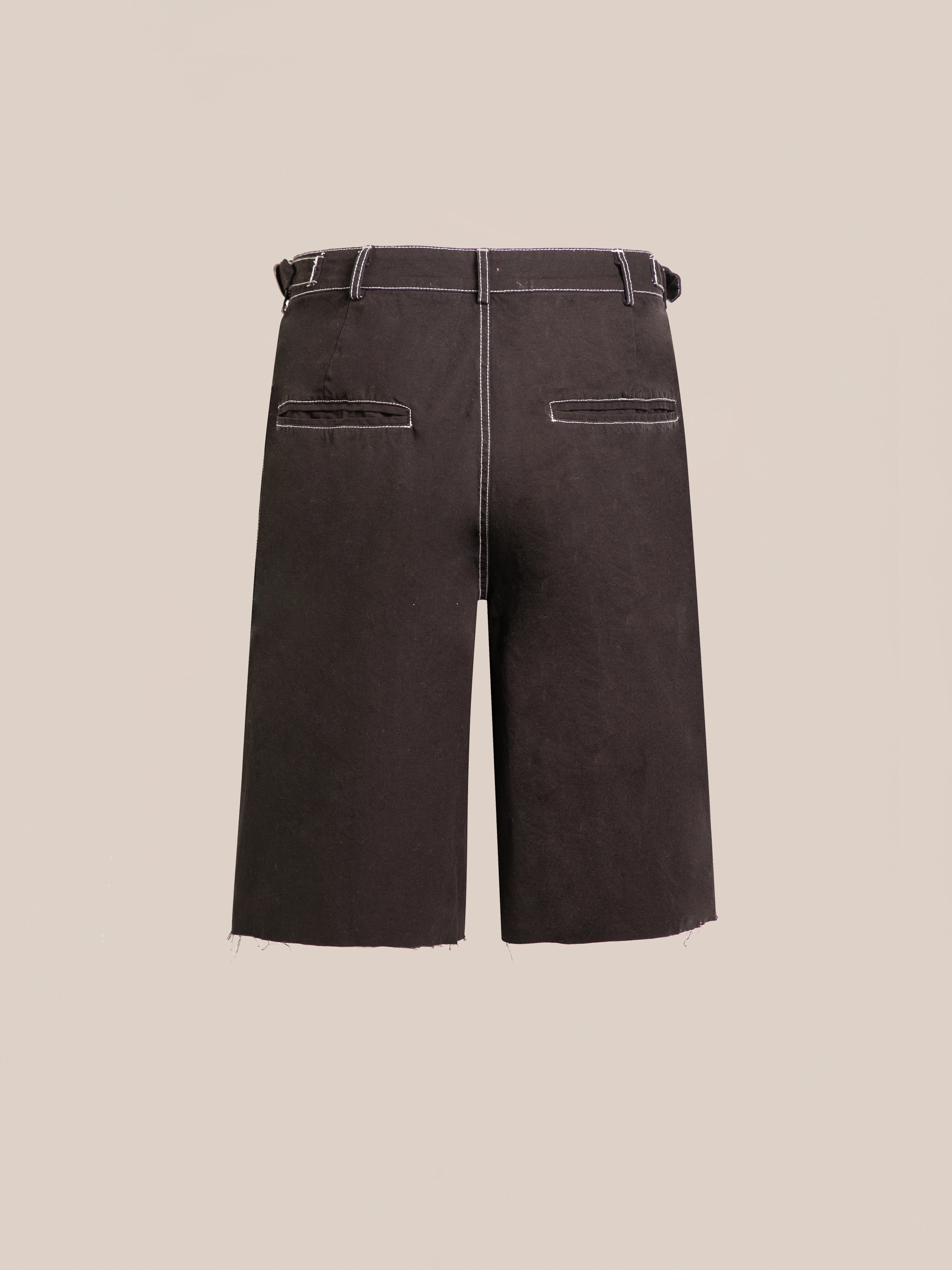 Lucca Black Contrast Pocket Trouser Shorts | Modern Menswear by yycbvcnbmmnbm
