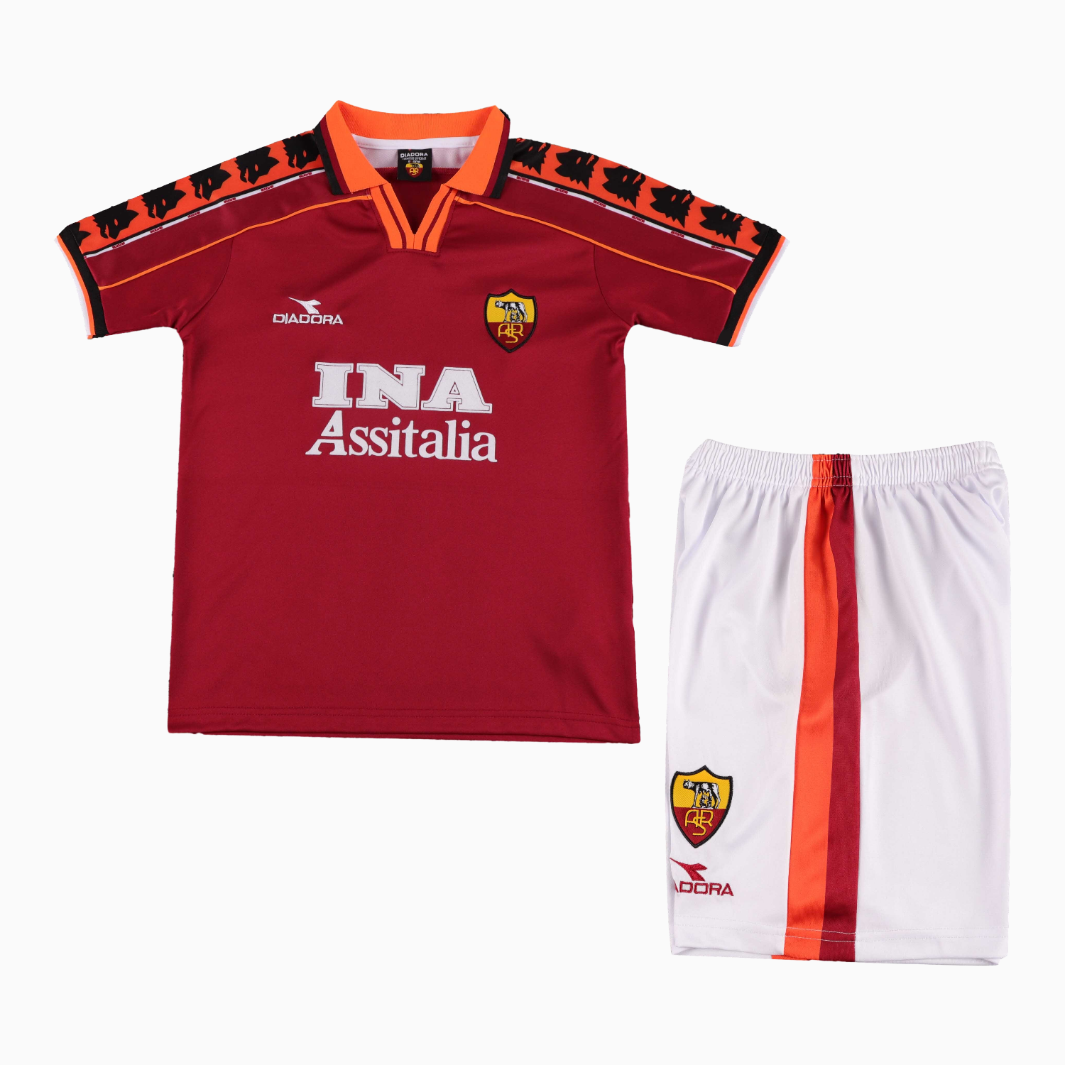 AlphaJersey-Retro Roma 1998-99 Home Kids Kit