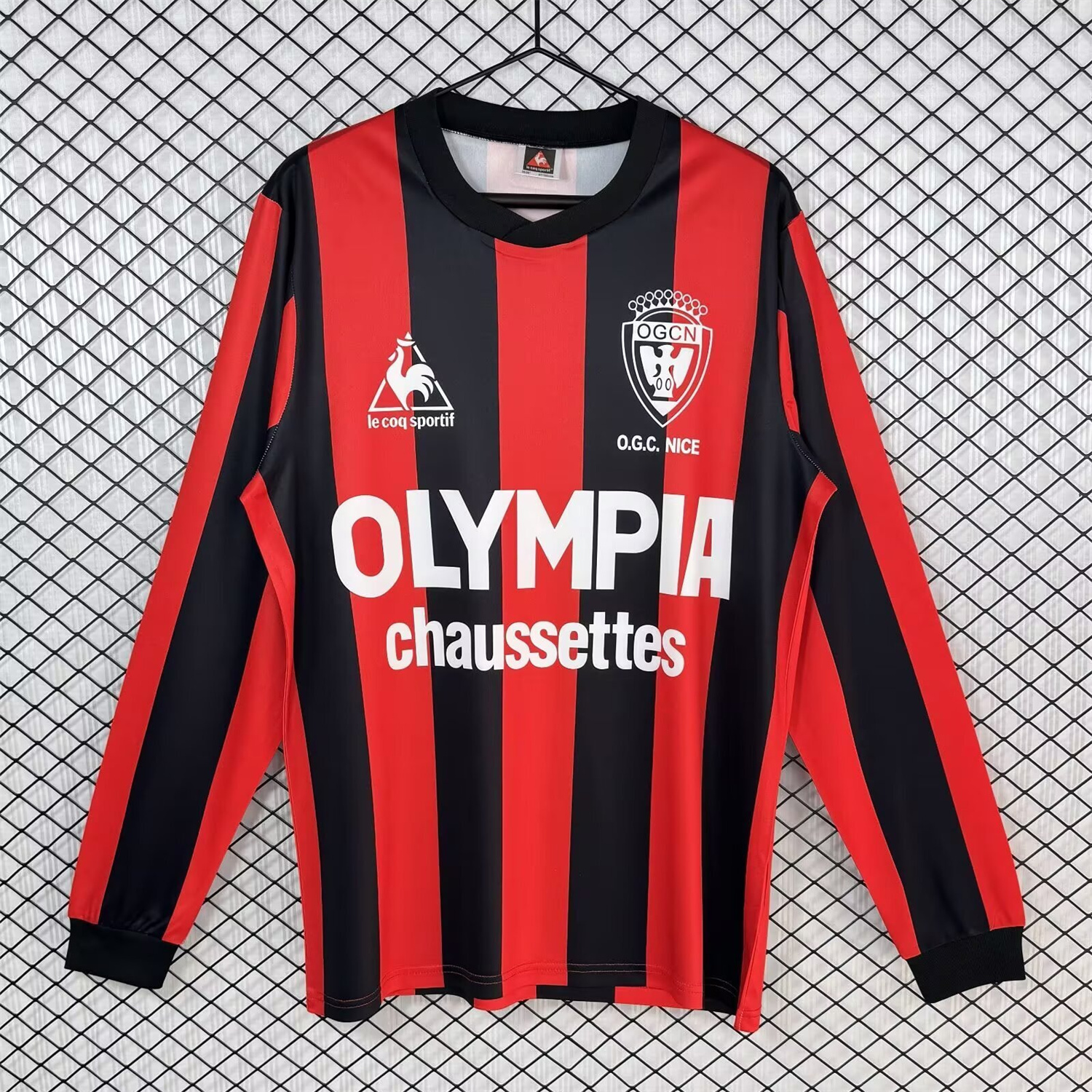 AlphaJersey-Retro Nice 1977-78 Home Long Sleeves Jersey
