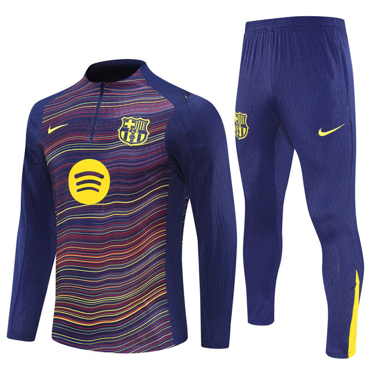 AlphaJersey-Barcelona 25-26 Long Sleeve Training Set - Purple Camouflage Top & Blue Pants