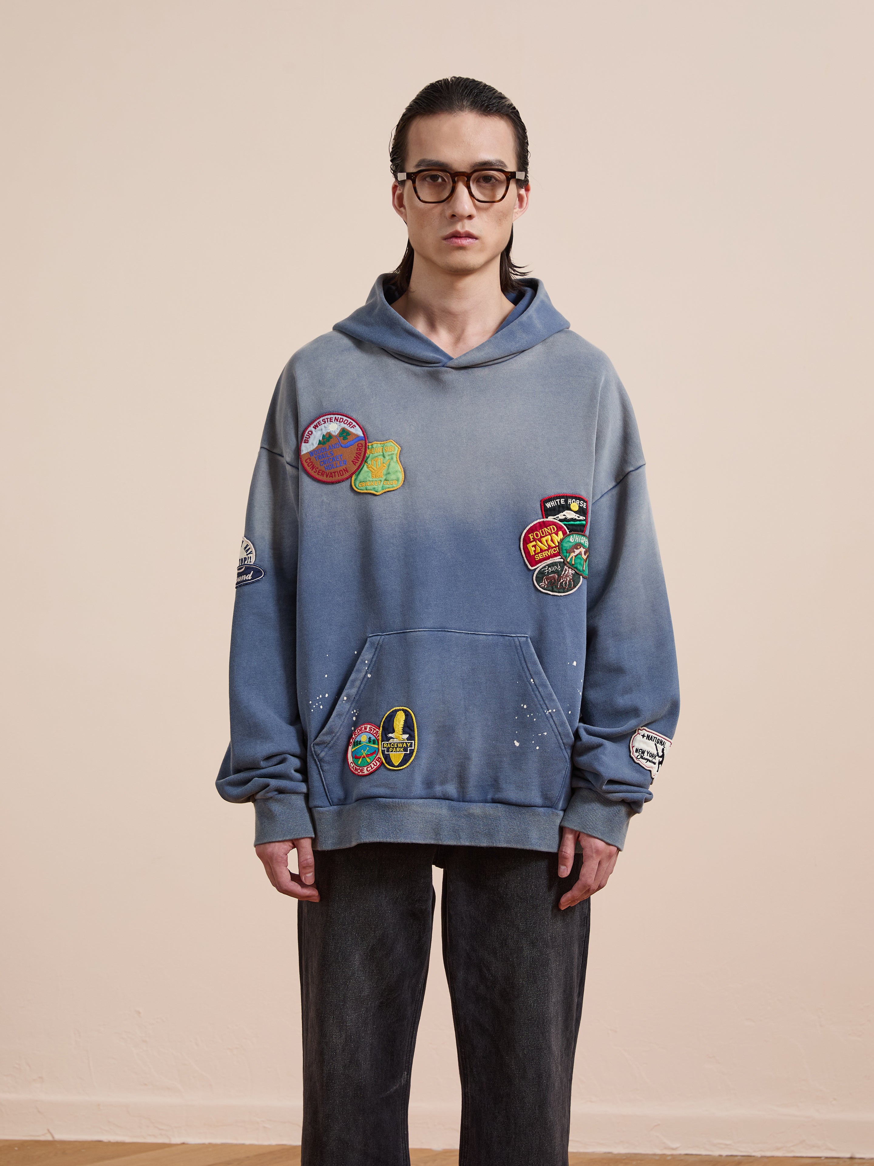 Distressed Patch Hoodie | Modern Menswear by yycbvcnbmmnbm