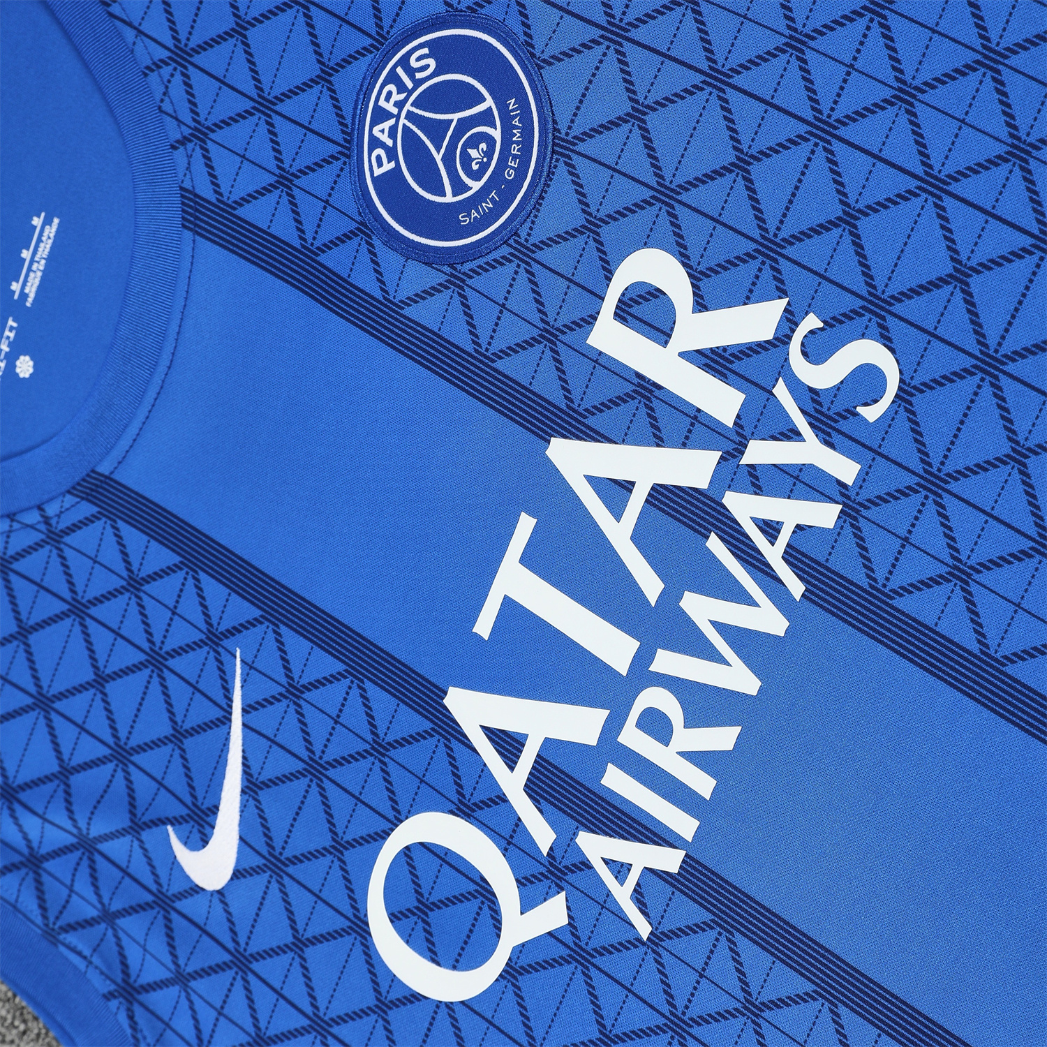 AlphaJersey-Paris Saint-Germain PSG 25-26 Vest Training Set - Ocean Blue Vest & Deep Blue Shorts