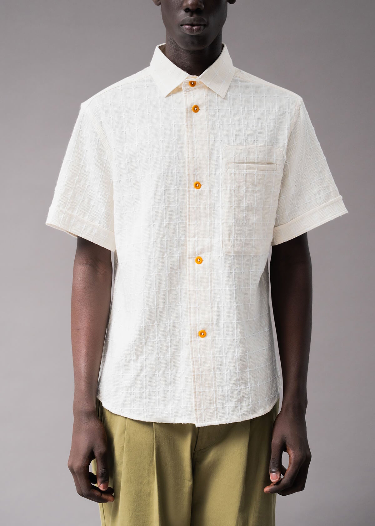 Embroidered Cream Plaid | Modern Menswear by yycbvcnbmmnbm