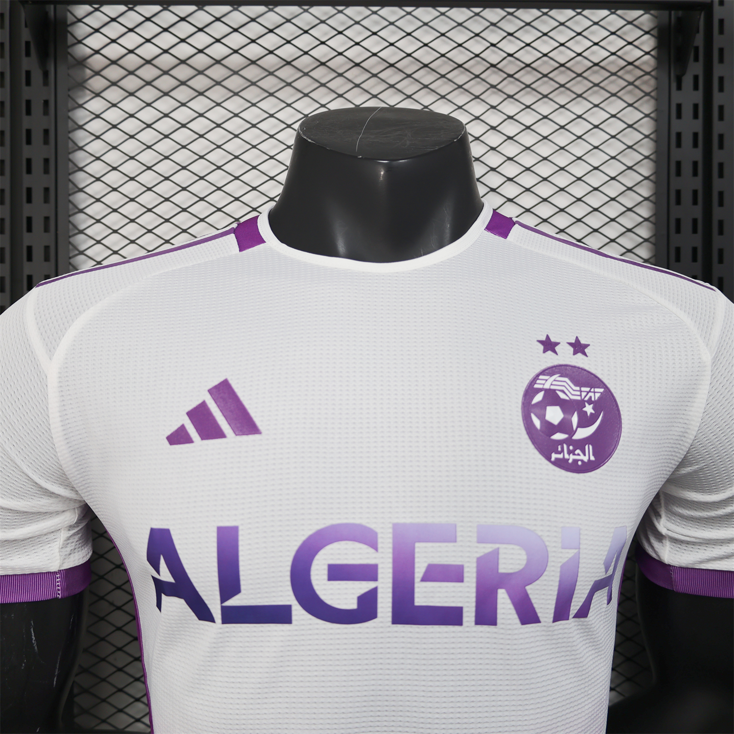 AlphaJersey-Algeria 25-26 White Purple Gradient with Hexagonal Pattern Jersey - Player Version