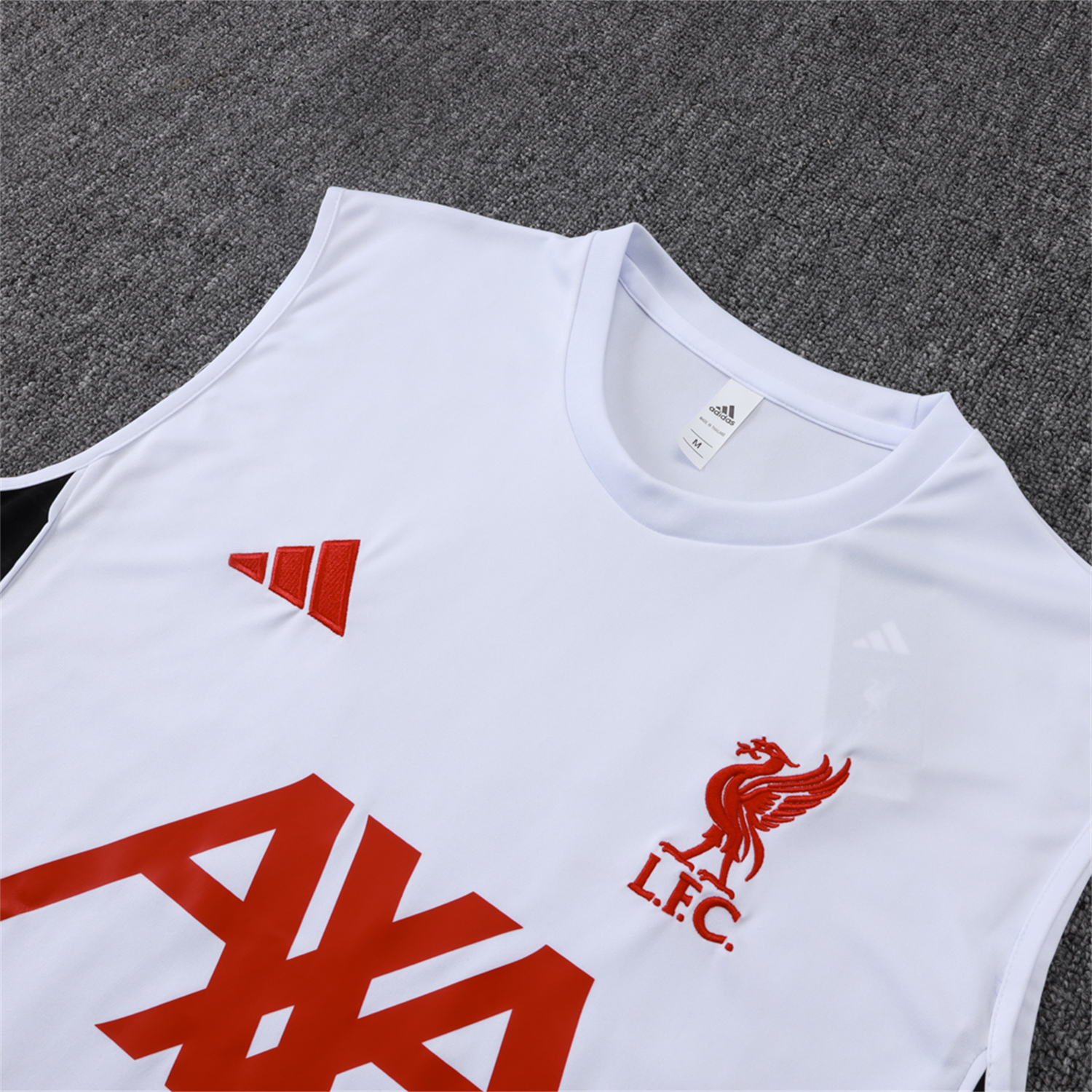 AlphaJersey-Liver.pool 25-26 Vest Training Set - White Vest & Black Shorts