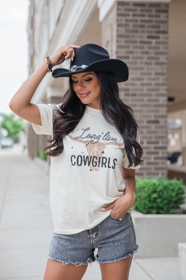 Long Live Cowgirls Ivory Graphic Tee | Elegant Women's Fashion by coolavocek