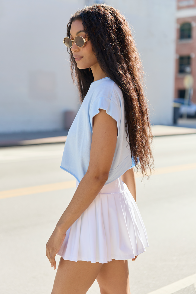 Momentum Blue Keyhole Back Tee SALE | Elegant Women's Fashion by coolavocek