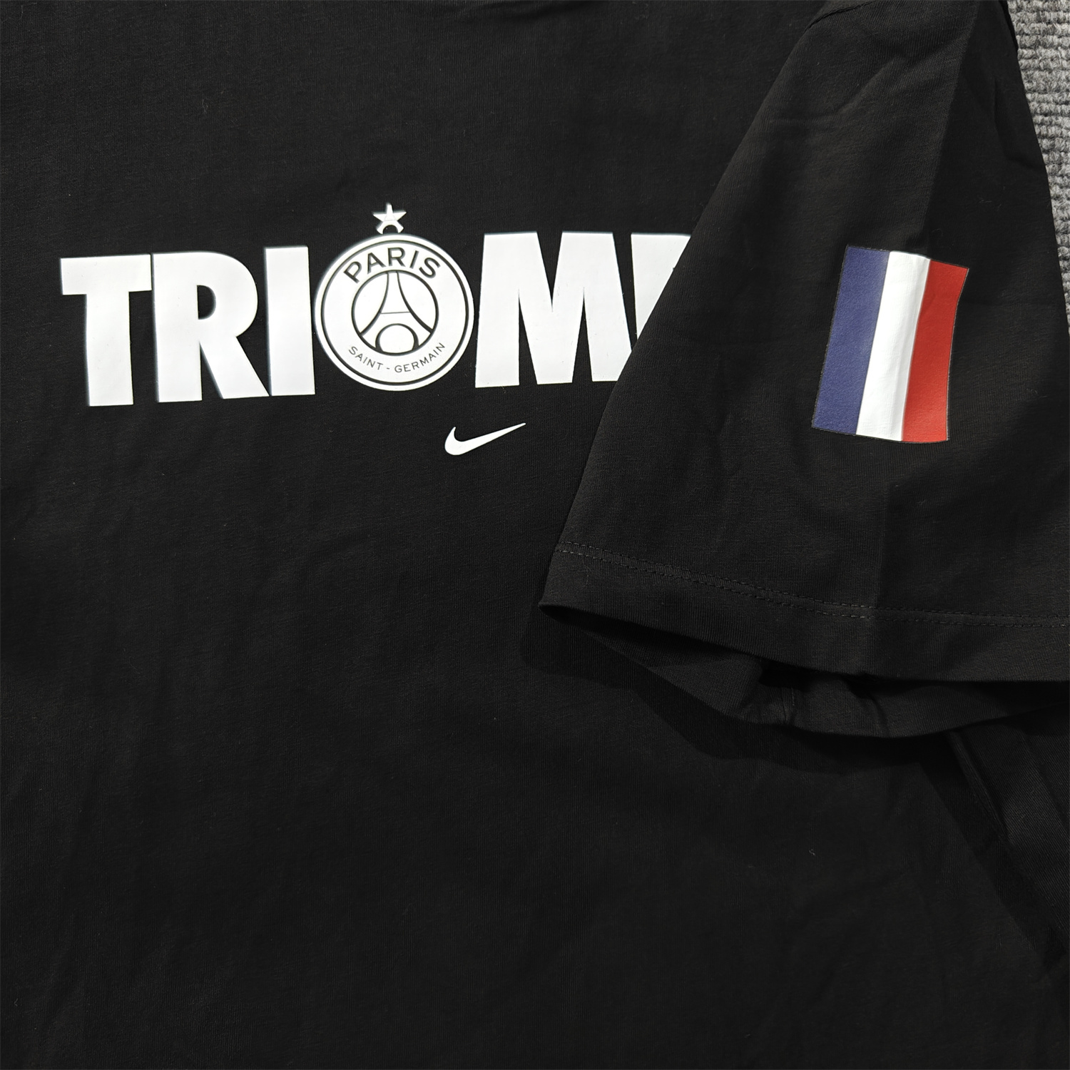 AlphaJersey-Paris Saint-Germain PSG 2025 Champions League Commemorative Black T-shirt