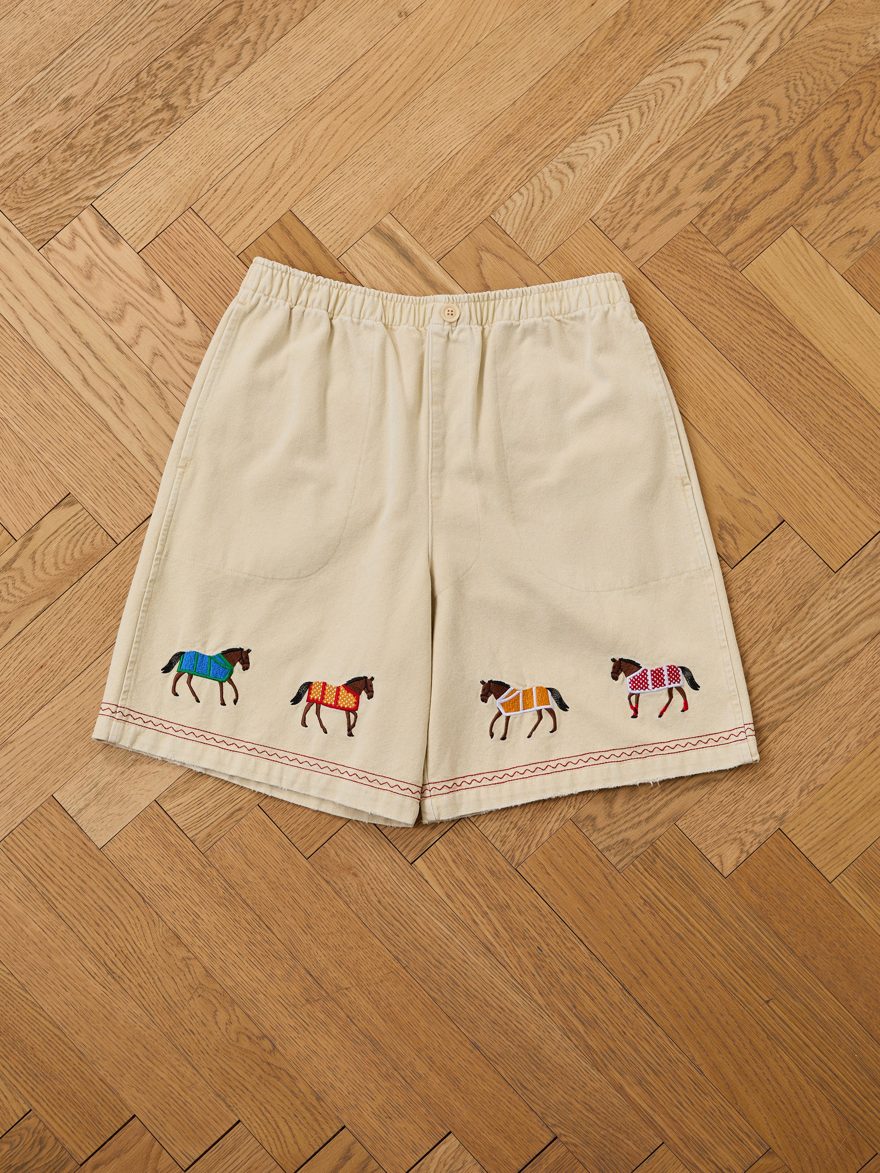 Embroidered Horse Shorts | Modern Menswear by yycbvcnbmmnbm
