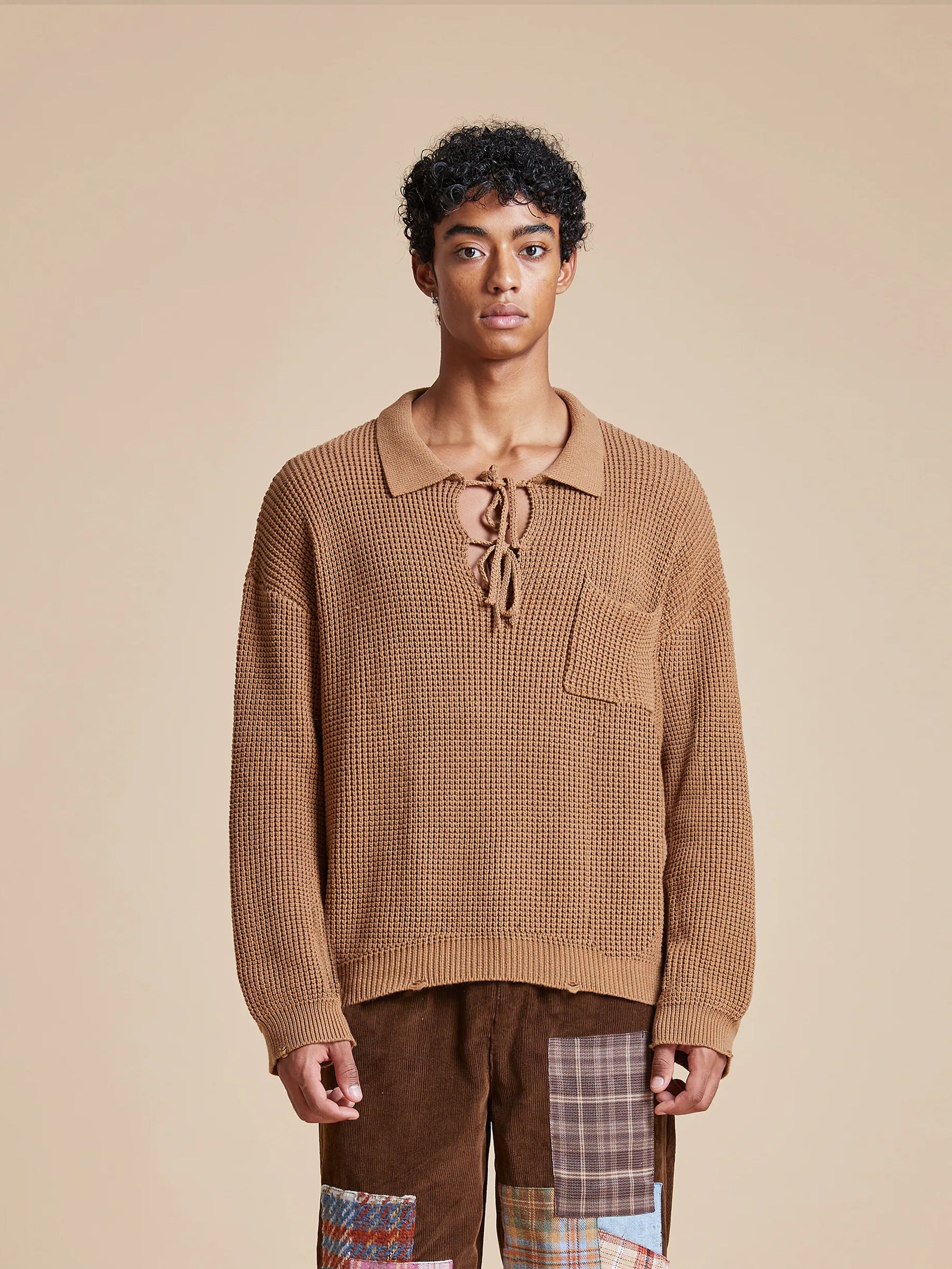 Tie-Collar Knit Sweater | Modern Menswear by yycbvcnbmmnbm