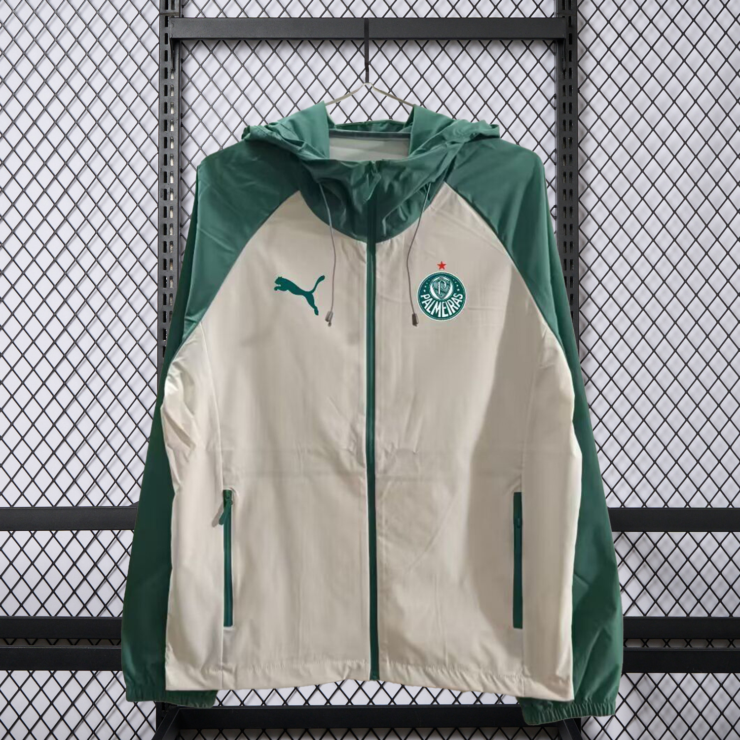AlphaJersey-Palmeiras 25-26 Training Windbreaker Jacket - Grey With Green