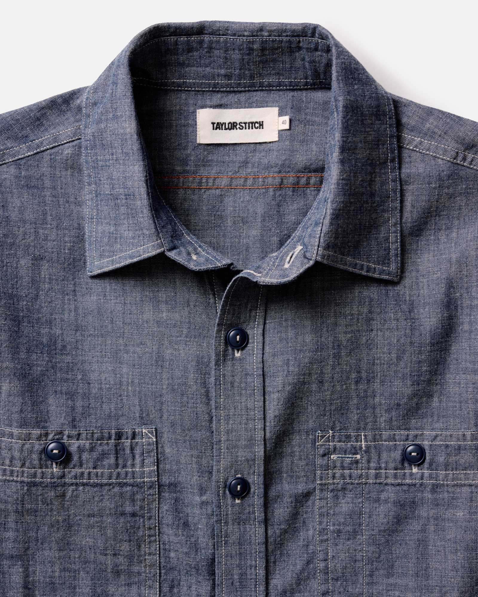 The Foundry Shirt in Rinsed Indigo Chambray | Modern Menswear by yycbvcnbmmnbm