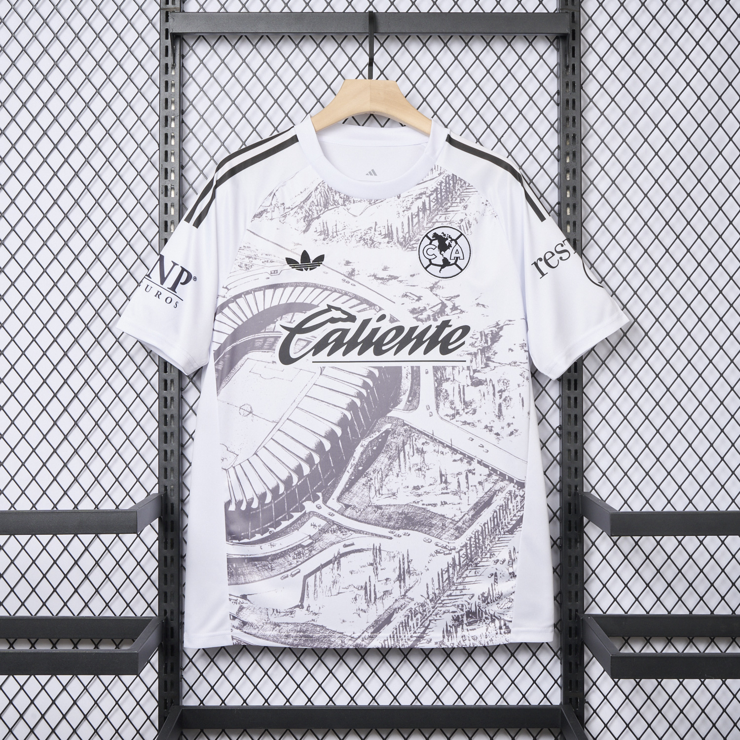 AlphaJersey-Club América 25-26 White Sketch of stadium Special Edition Jersey - Fans Version