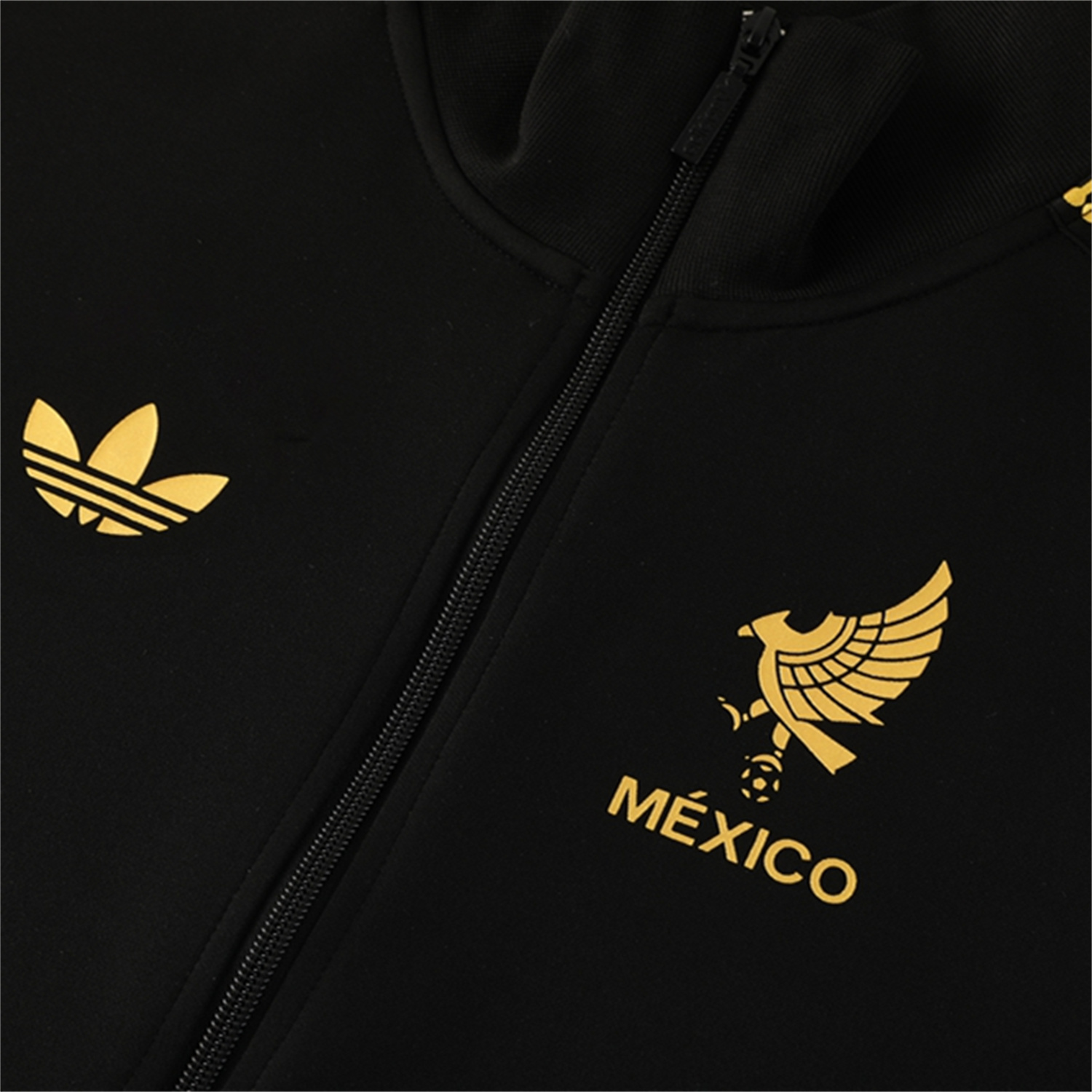 AlphaJersey-Mexico 2025 Gold Cup Jacket Training Tracksuit - Black Top & Pants