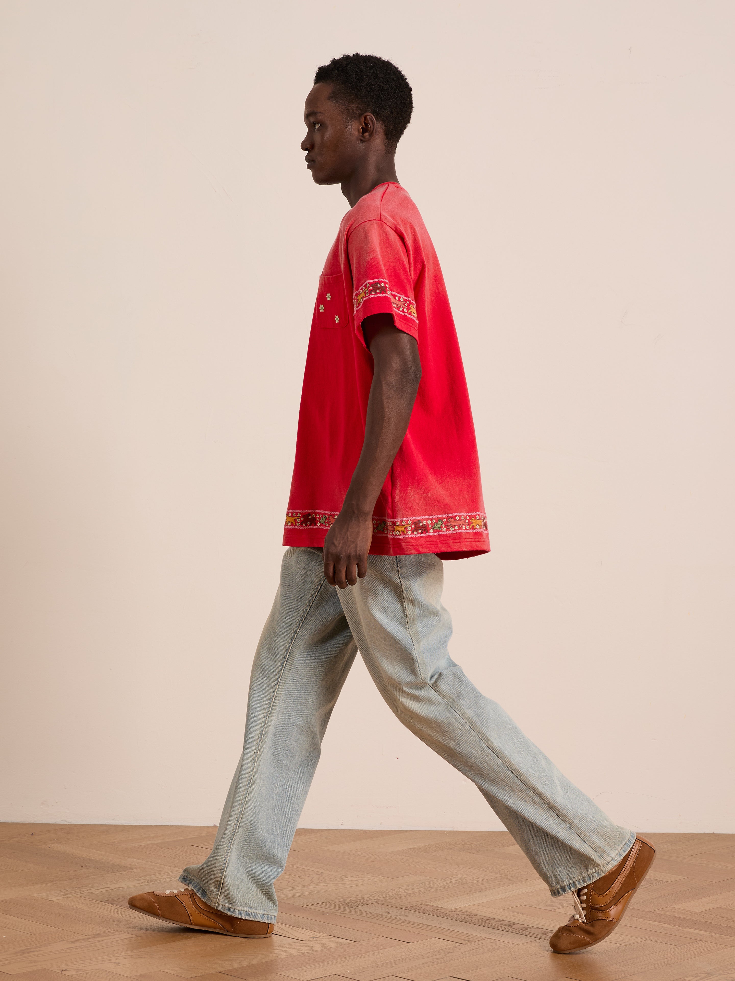 Horse Motif Embroidered Tee | Modern Menswear by yycbvcnbmmnbm