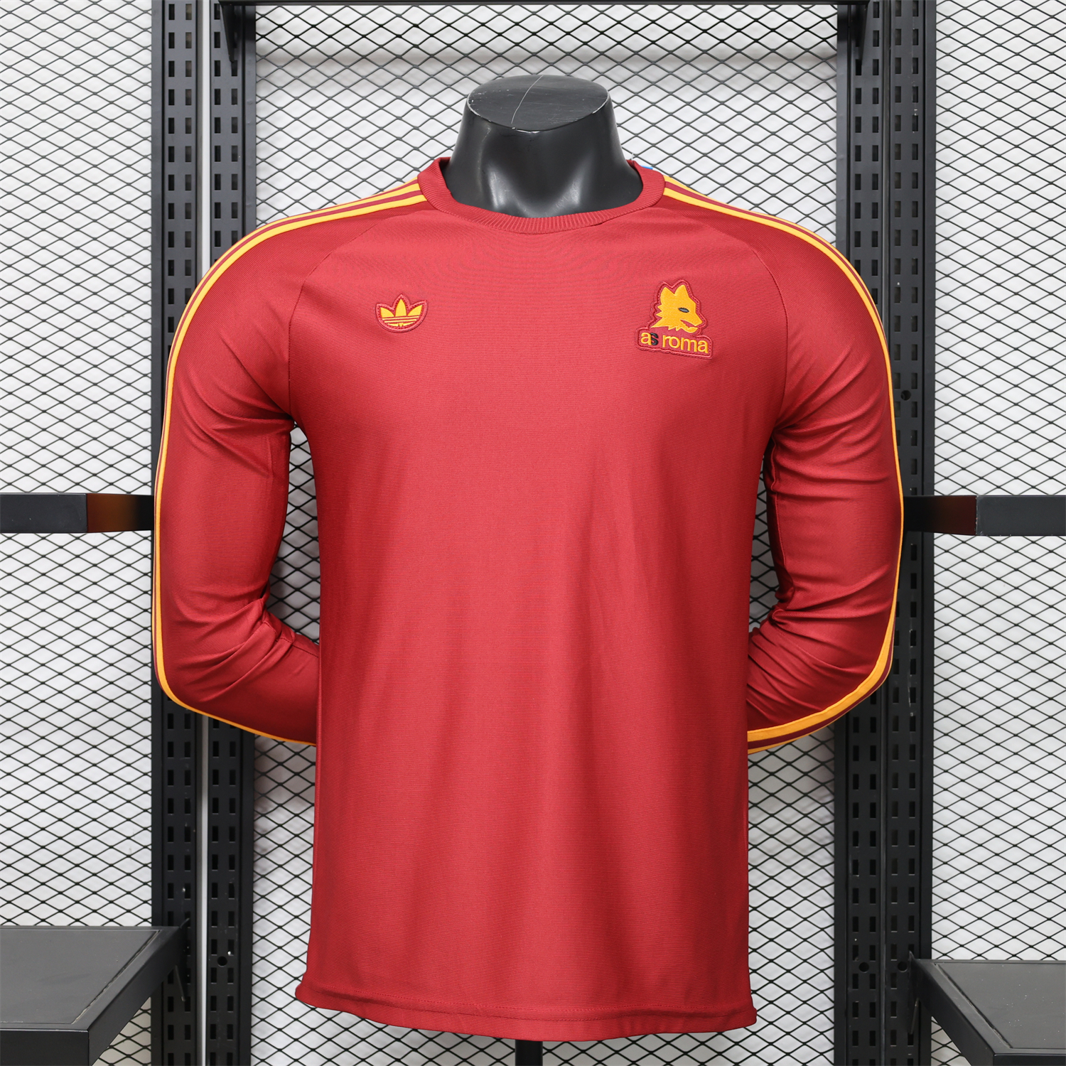 AlphaJersey-AS Roma 25-26 Retro Casual Style Red Special Long Sleeves Jersey - Player Version