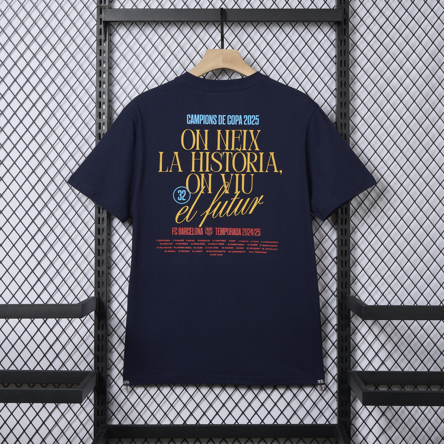 AlphaJersey-Barcelona 2025 Winners Copa Del Rey Deep Blue Commemorative T-shirt