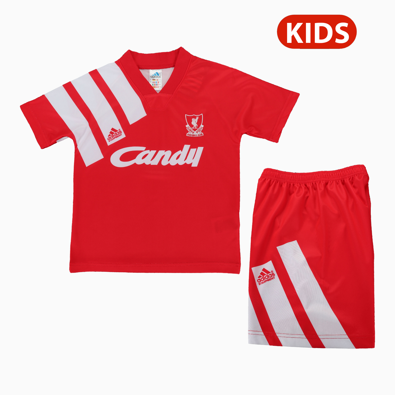 AlphaJersey-Retro Liver.pool 1991-92 Home Kids Kit
