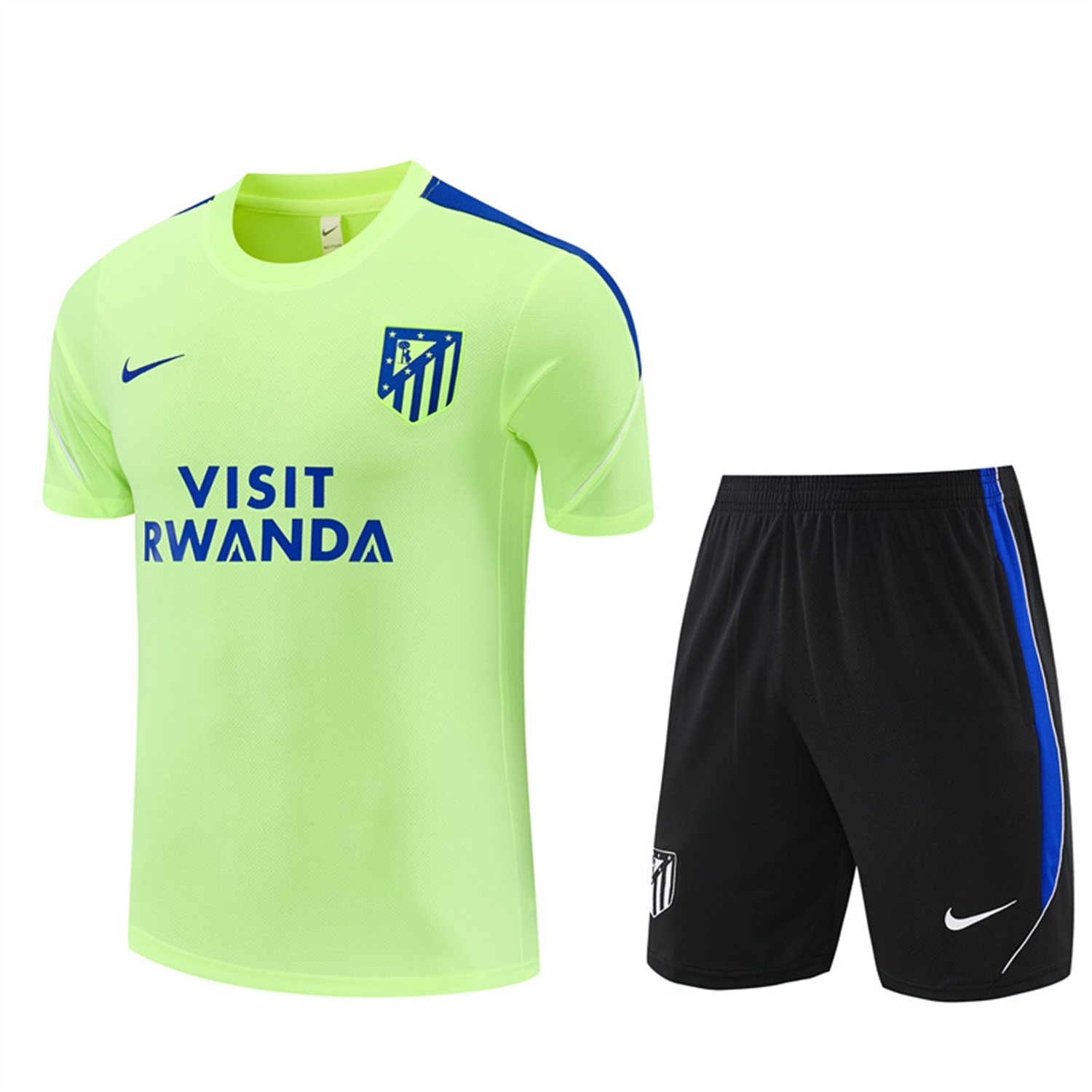AJ-AlphaJersey-Atletico Madrid 26-27 Short-Sleeve Training Set - Green Top and Black Shorts