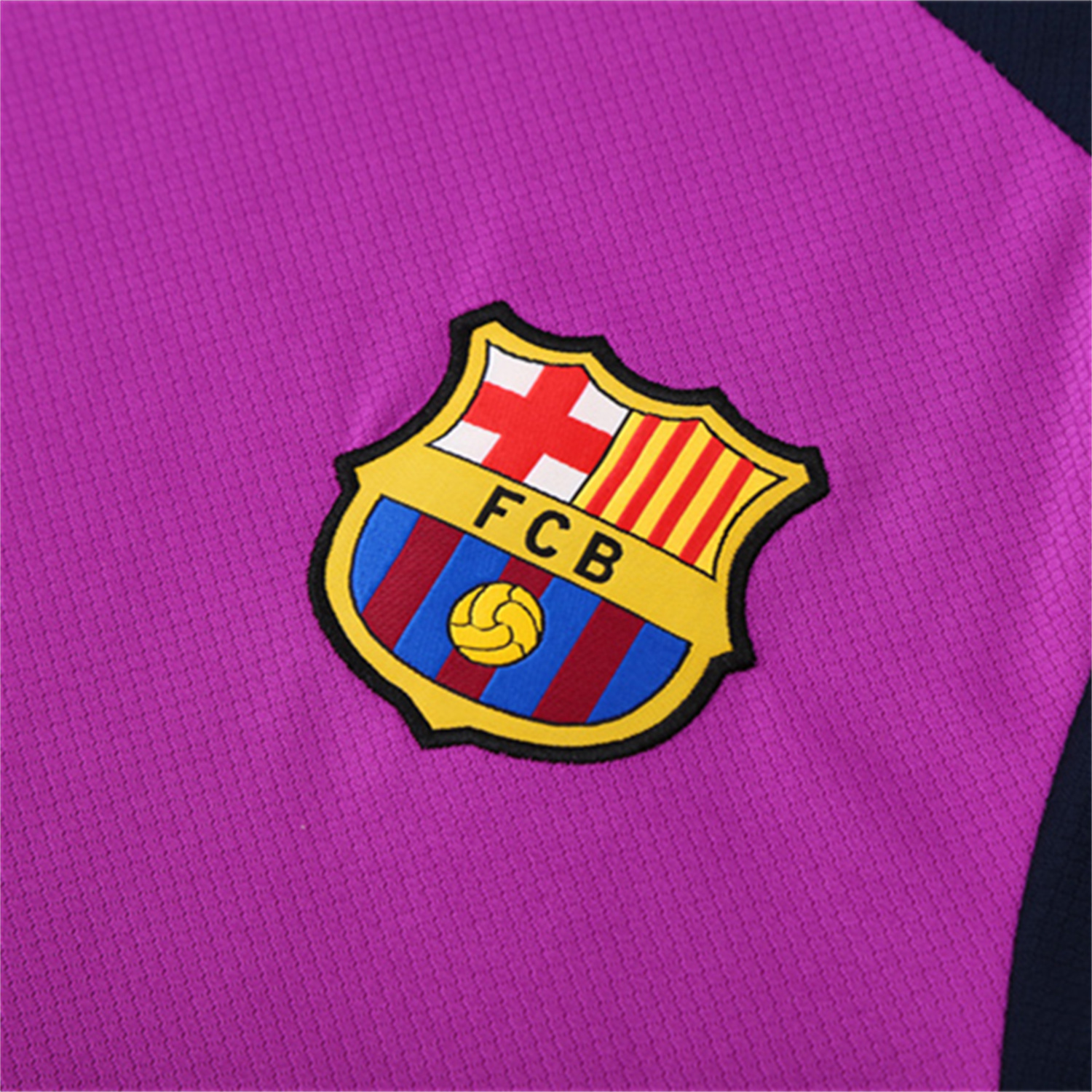 AlphaJersey-Barcelona 25-26 Kids Short-Sleeve Training Set - Purple Top & Deep Blue Shorts