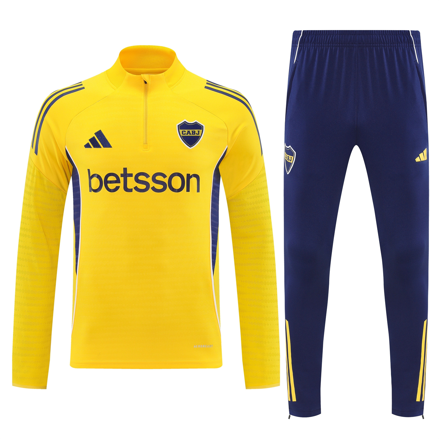 AlphaJersey-Boca Juniors 25-26 Long Sleeves Training Set - Yellow Top & Royal Blue Pants