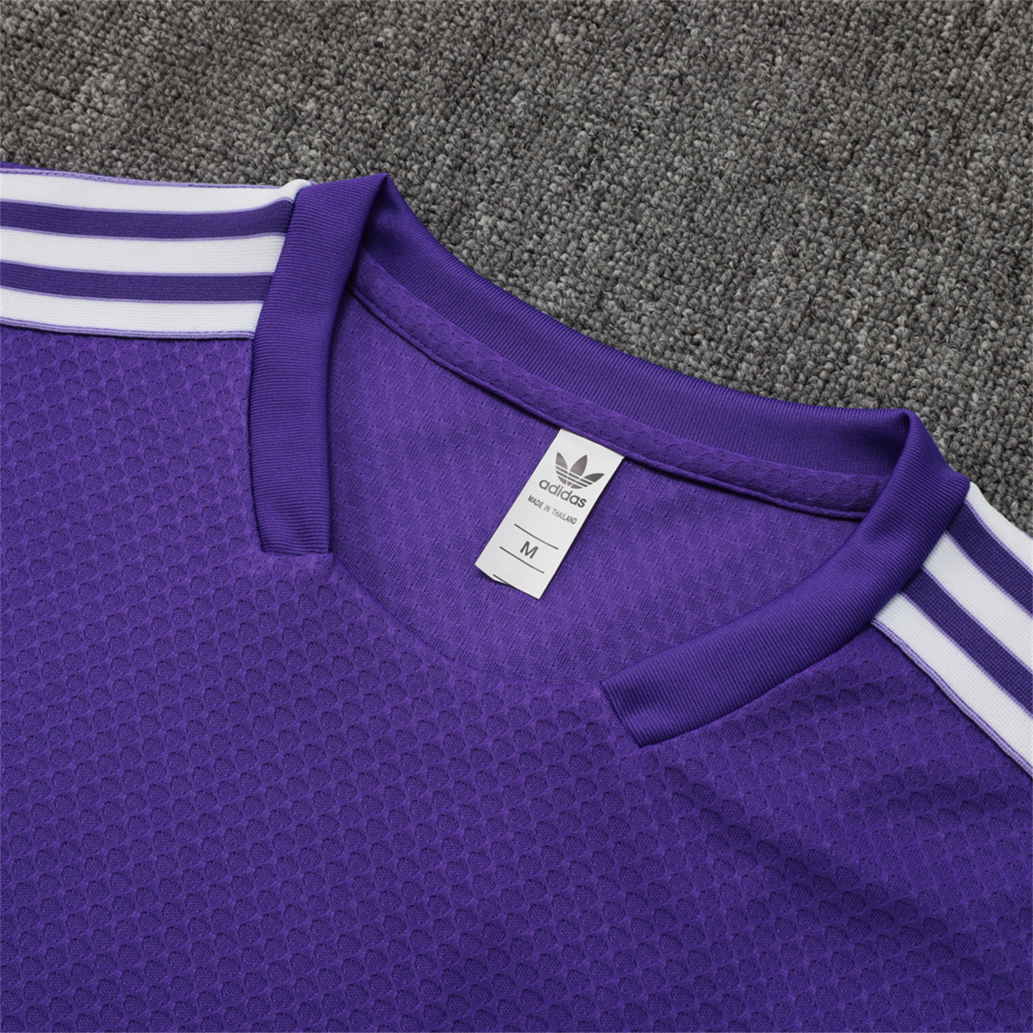 AlphaJersey-Real Madrid 25-26 Throwback Trefoil Short-Sleeve Training Set - Purple