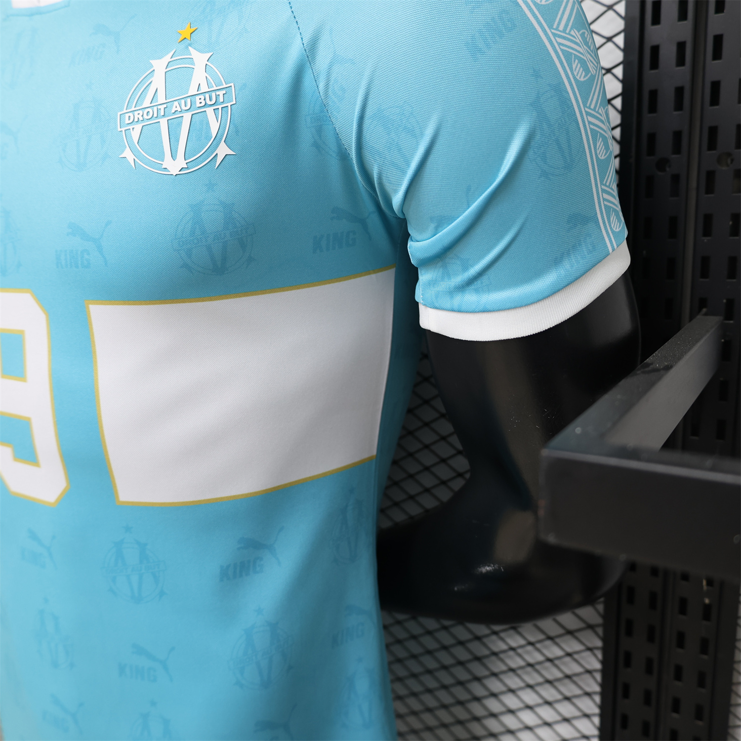 AlphaJersey-Marseille 25-26 Retro Style Blue Jersey -Player Version