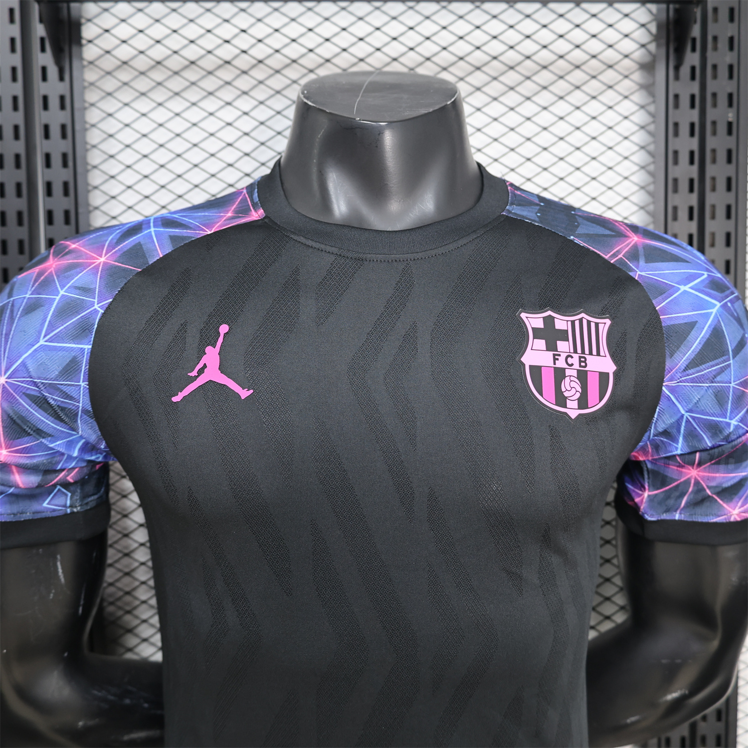 AlphaJersey-Barcelona 25-26 Black With Pink Special White Jersey - Player Version