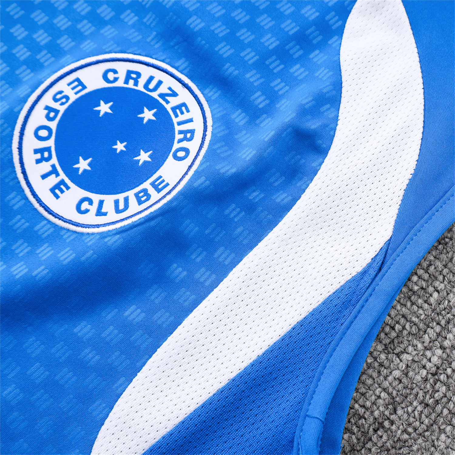 AlphaJersey-Cruzeiro 25-26 Vest Training Set - Ocean Blue Vest and Dark Blue Shorts