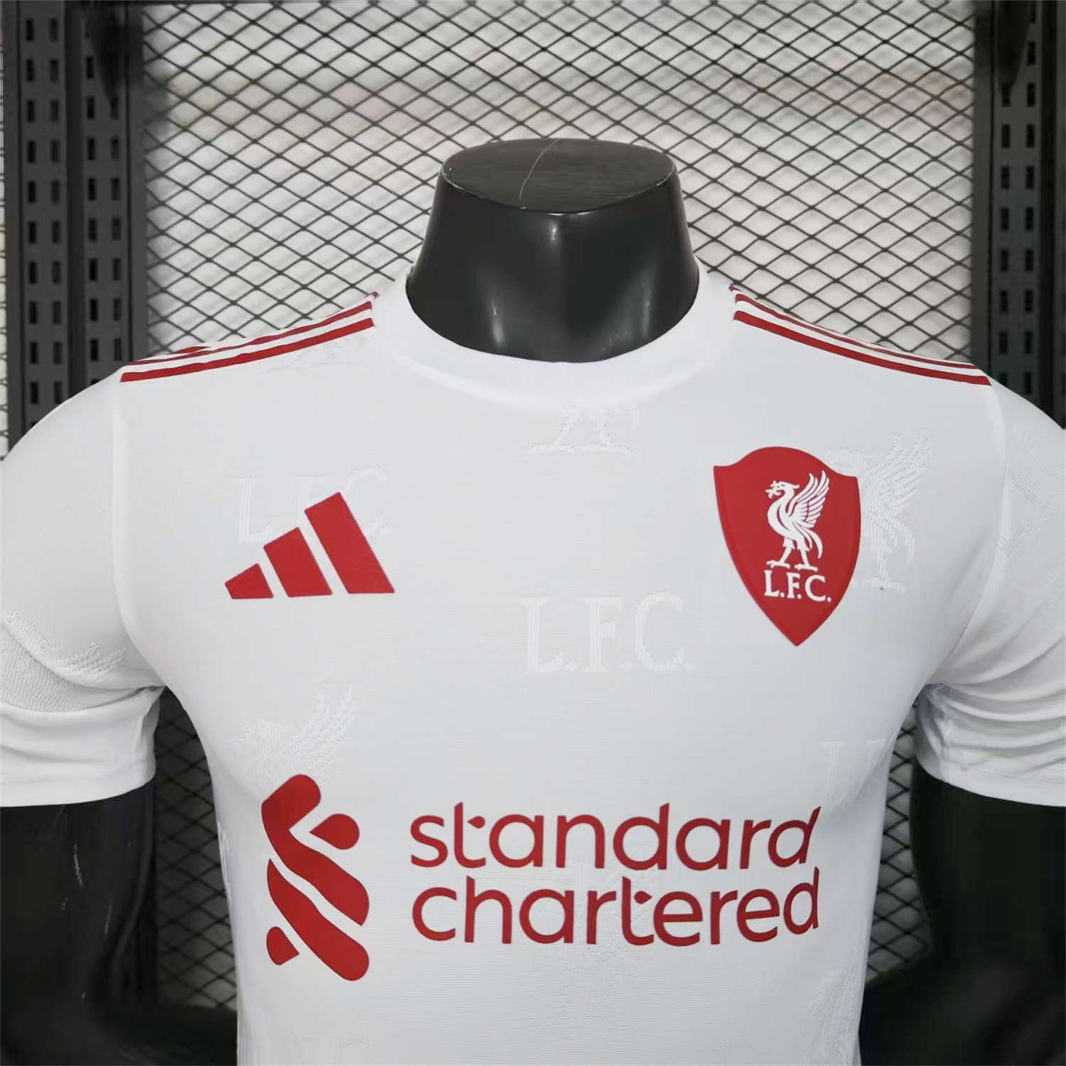 AlphaJersey-Liver.pool 25-26 Red Team Logo Jacquard White Special Jersey - Player Version