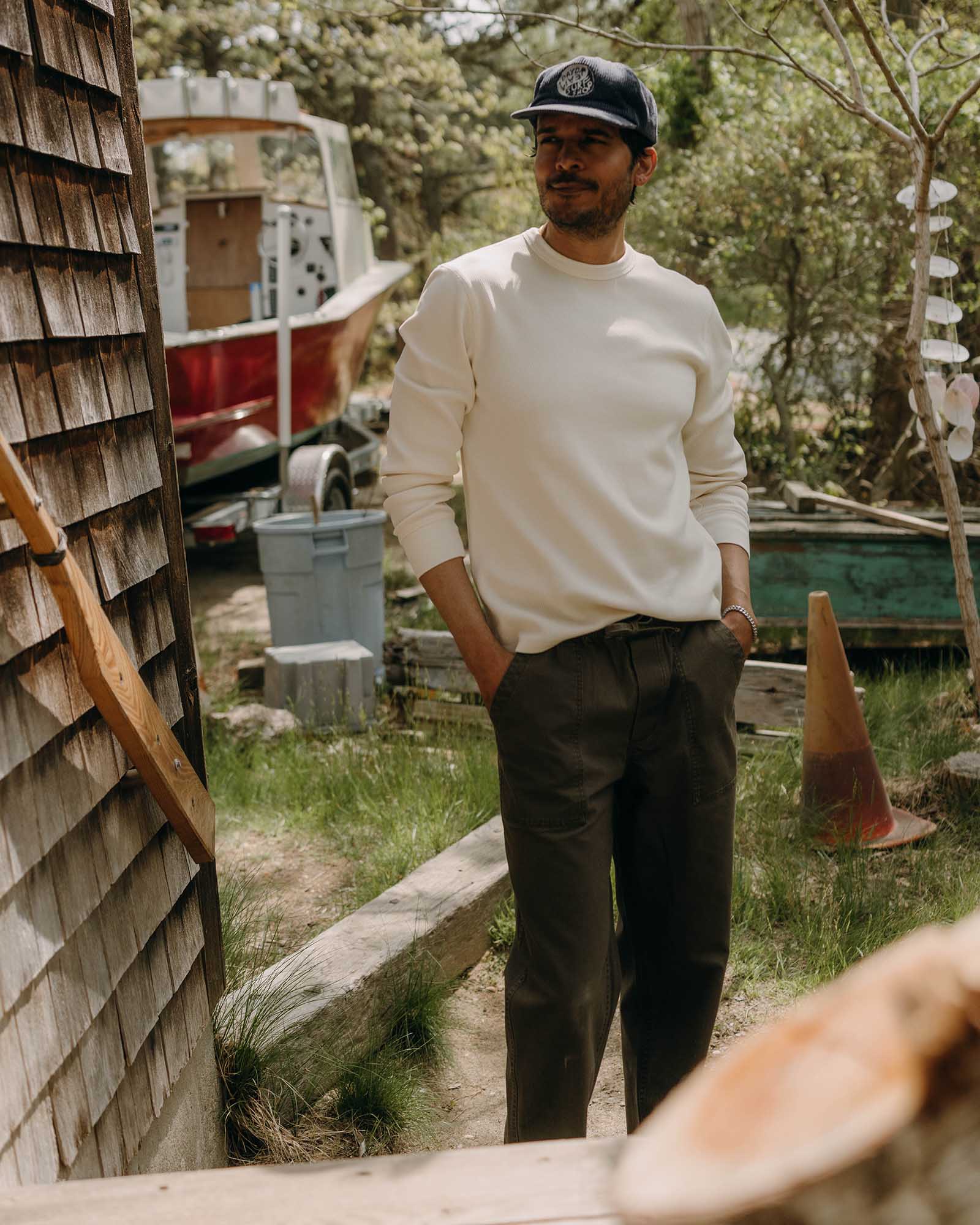 The Organic Cotton Crew in Vintage White Waffle | Modern Menswear by yycbvcnbmmnbm
