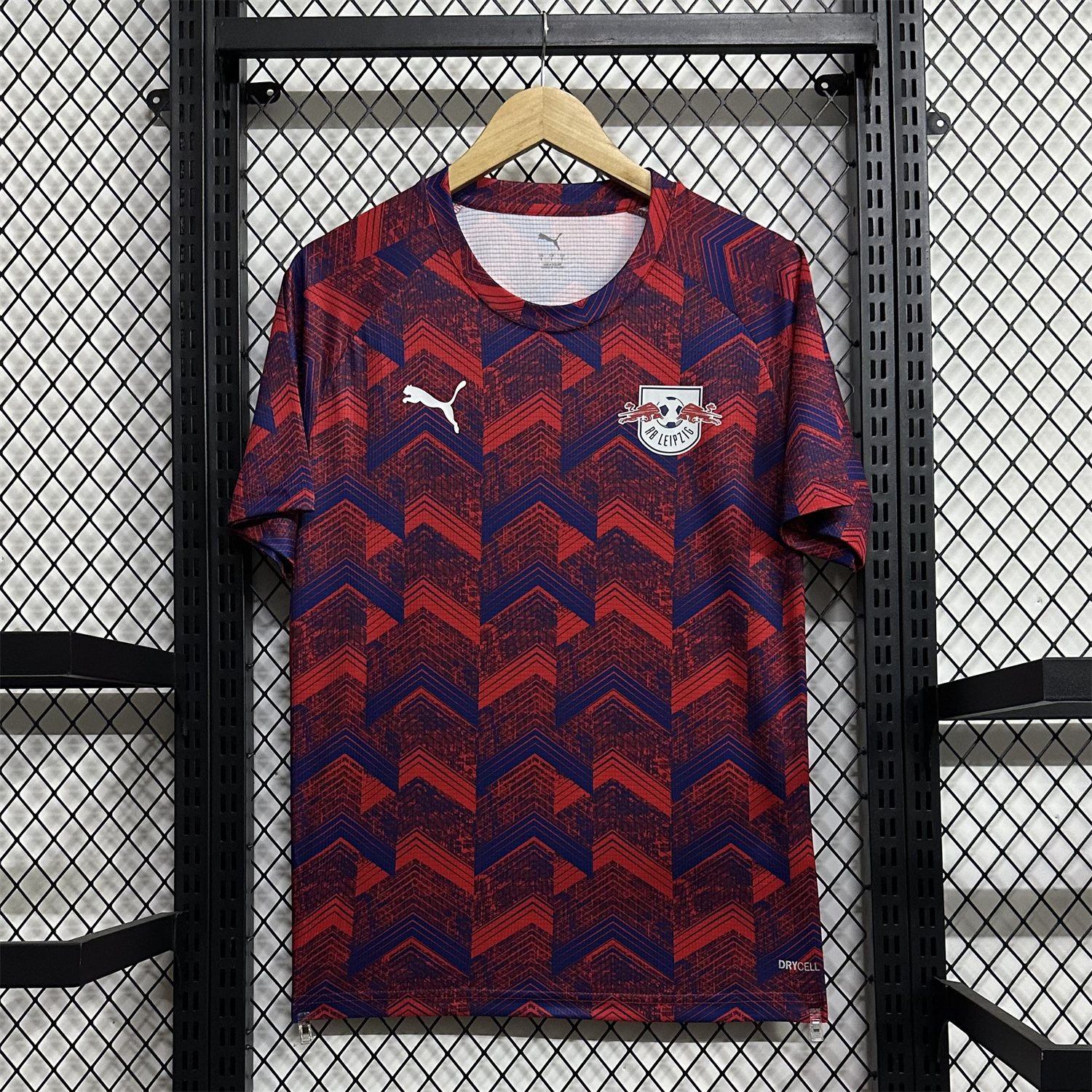AlphaJersey-RB Leipzig 25-26 Pre-Match Red Blue Training Jersey - Fans Version