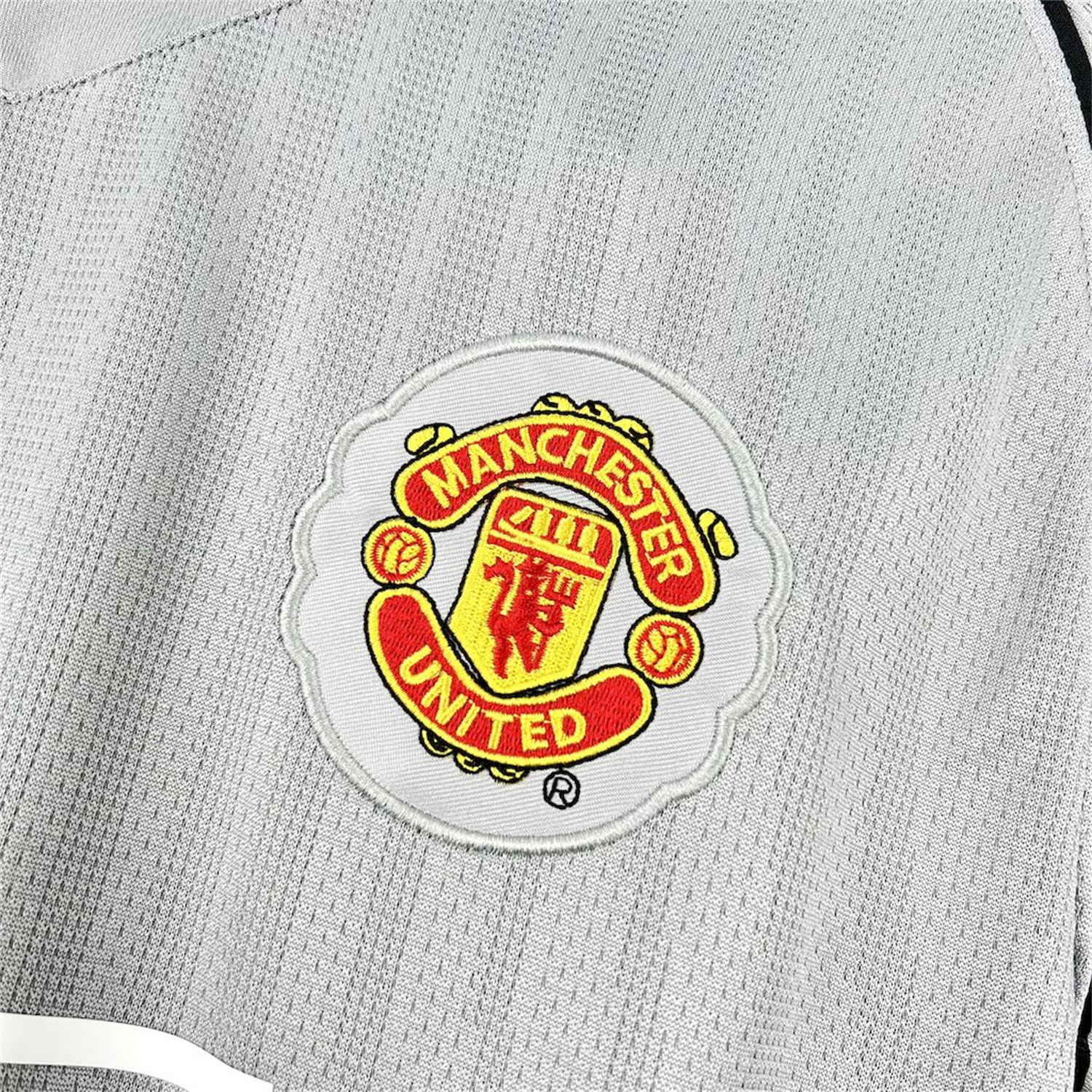 AlphaJersey-Retro Manchester United 2007-08 Grey Goalkeeper Long Sleeves Jersey