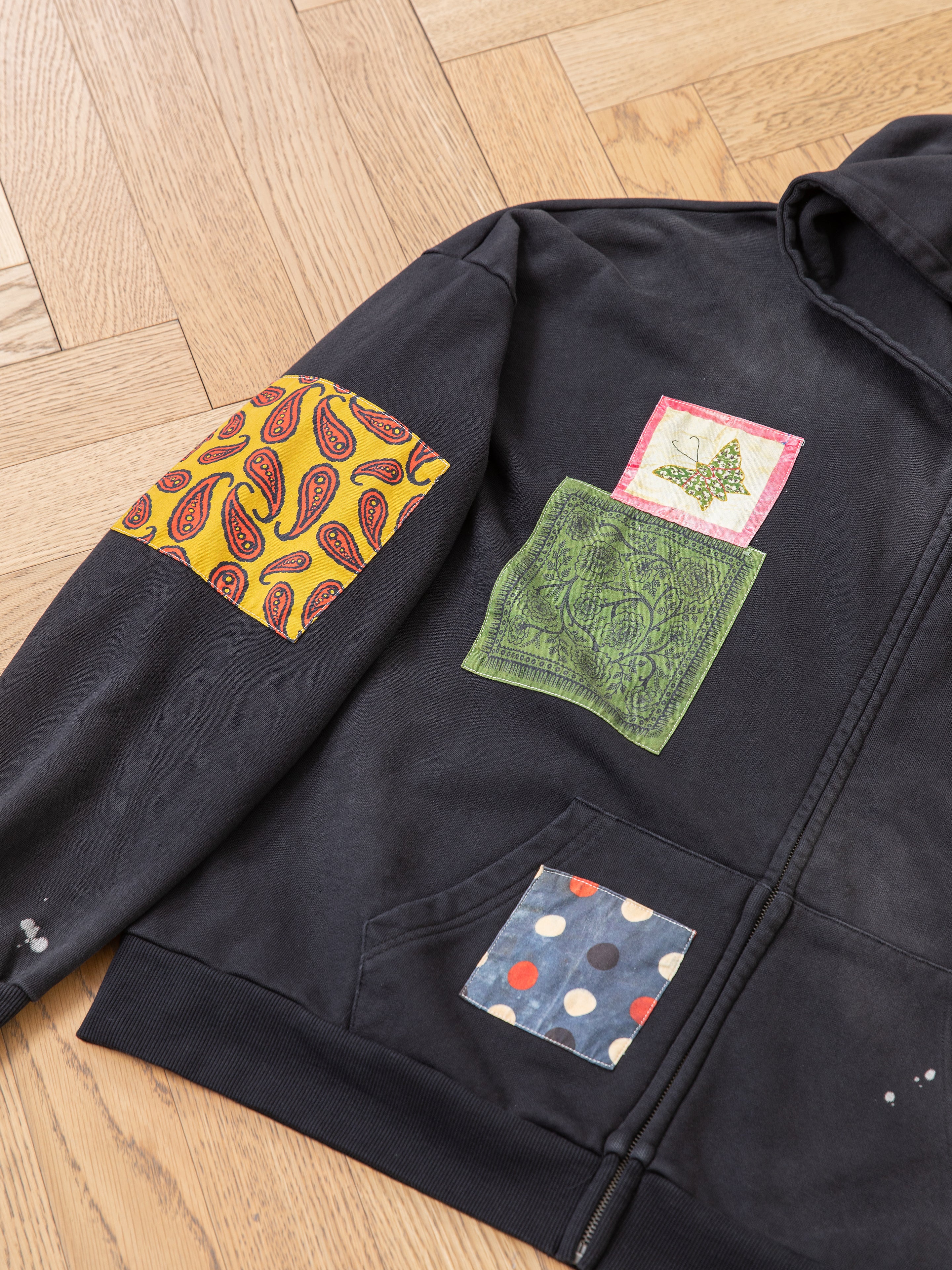 Tapestry Patchwork Zip Up Hoodie | Modern Menswear by yycbvcnbmmnbm