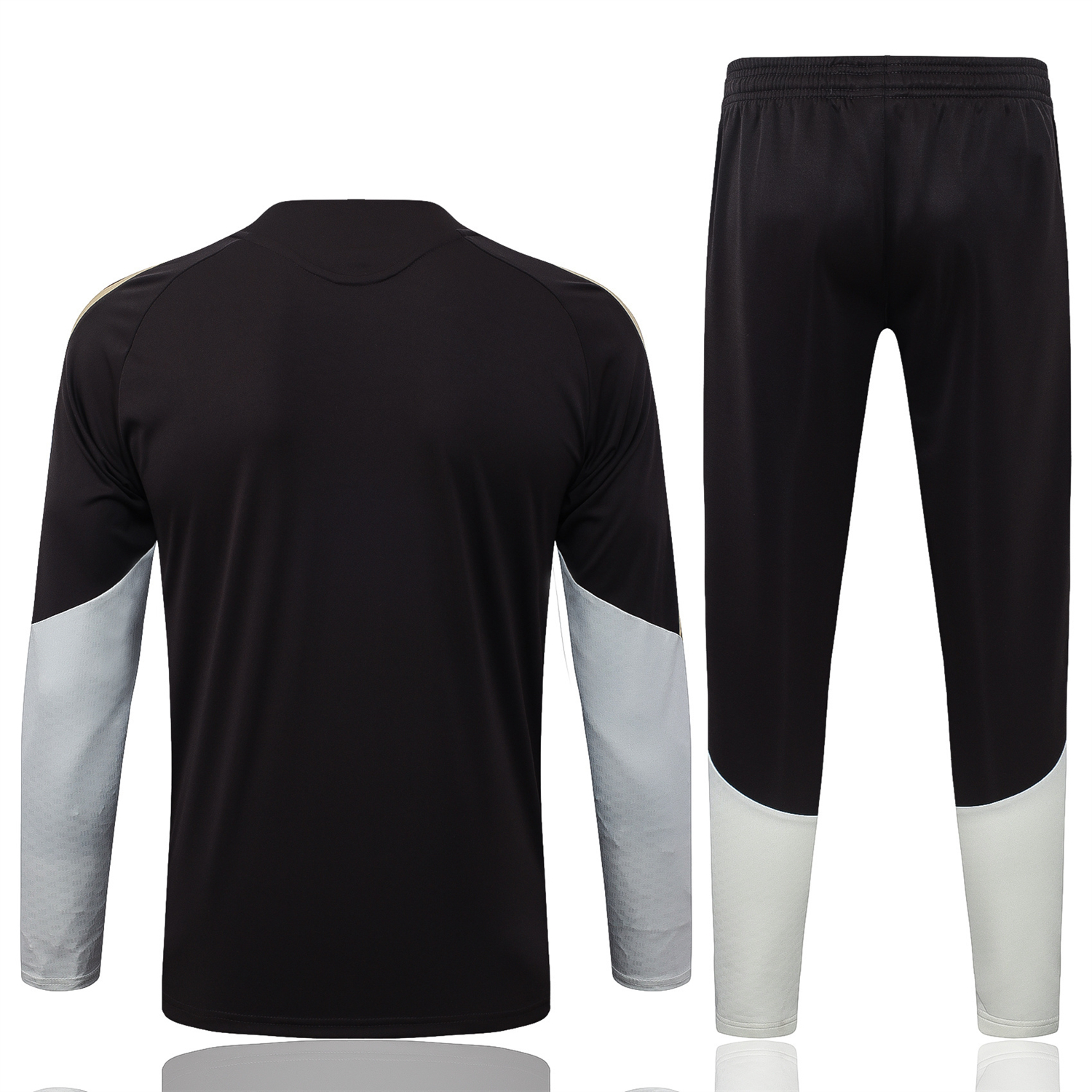 AlphaJersey-Flamengo 2026 Long Sleeve Training Set - Black With White Top & Pants