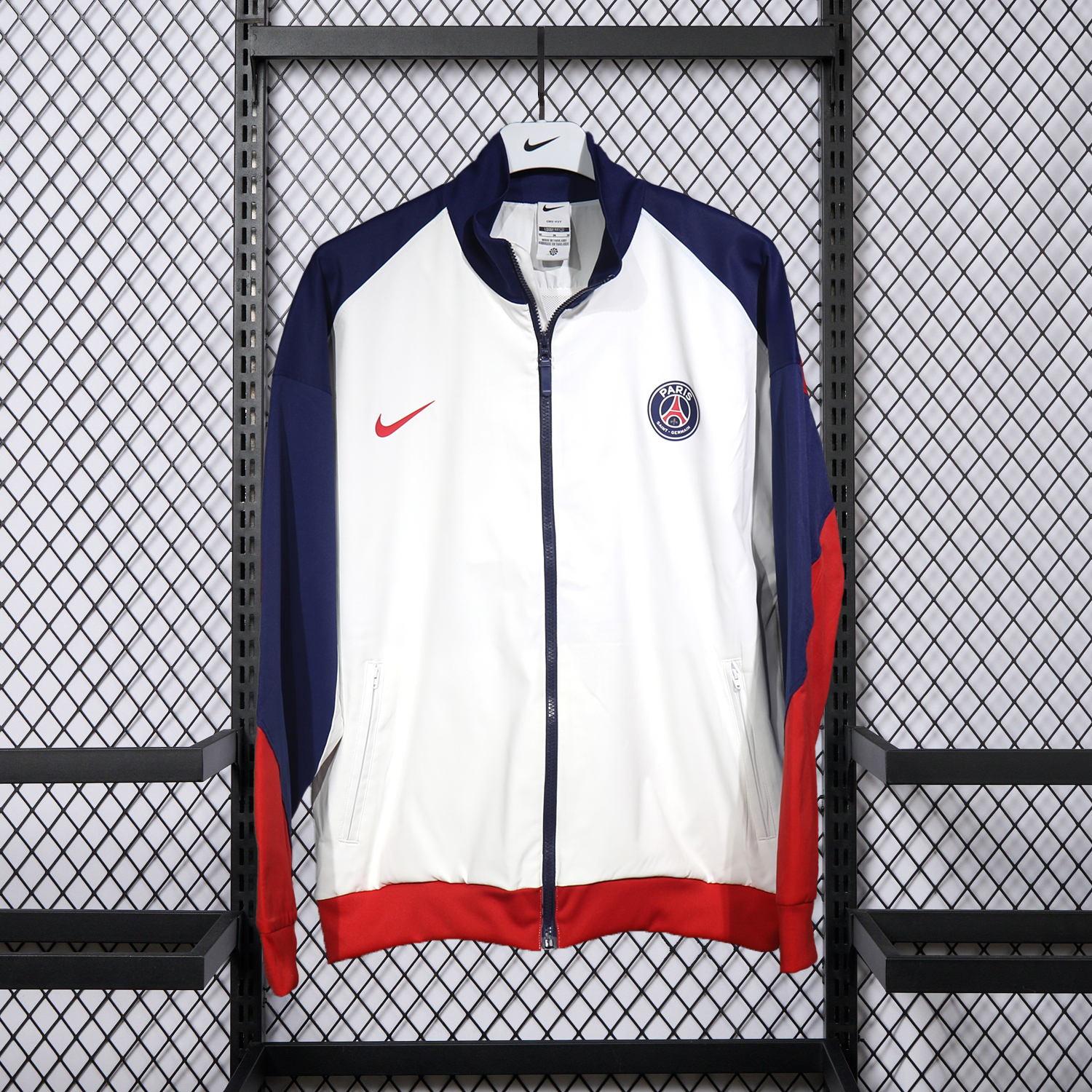 AlphaJersey-Paris Saint-Germain PSG 25-26 Throwback Windbreaker Jacket - White