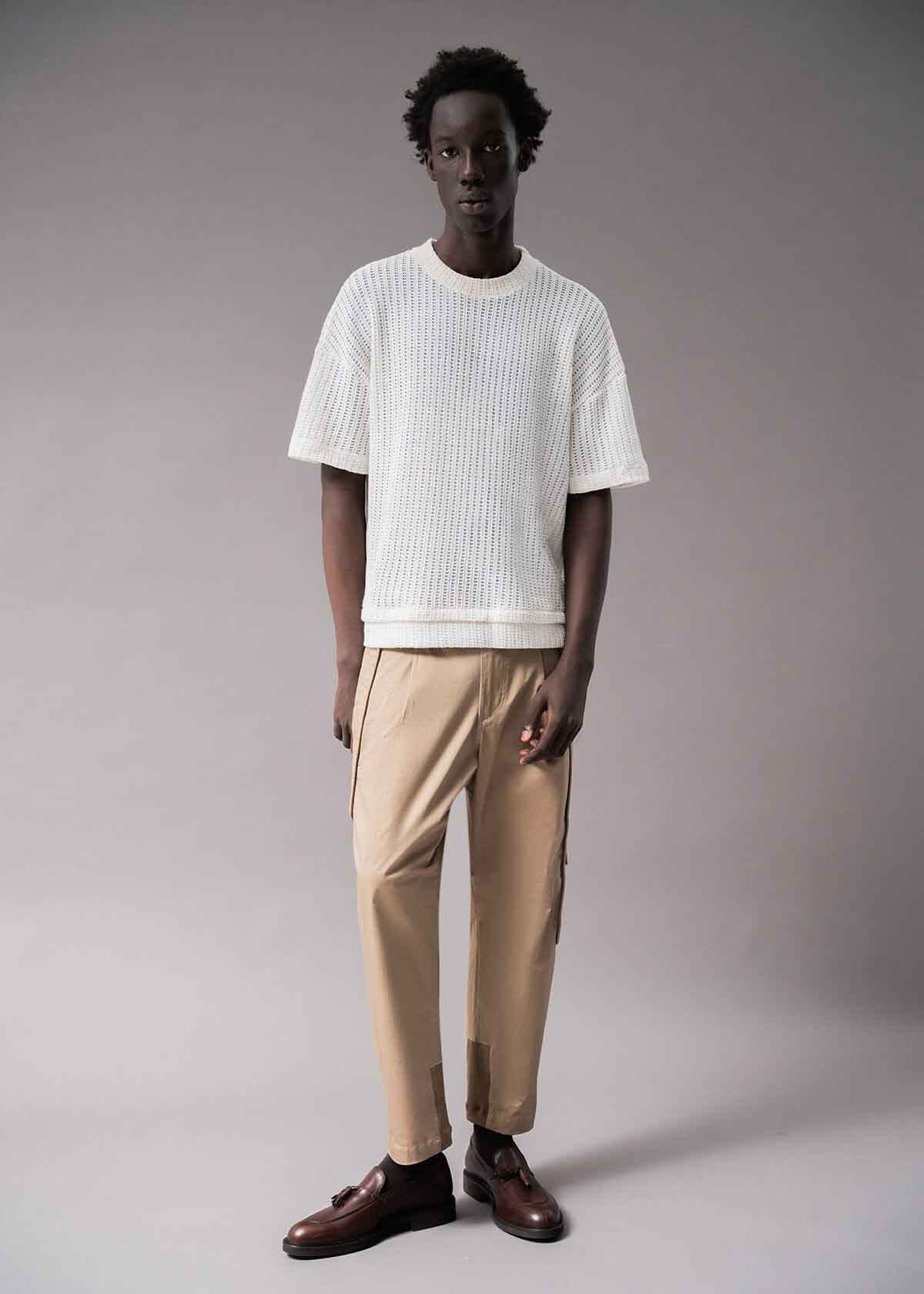 White Open Weave Crew | Modern Menswear by yycbvcnbmmnbm