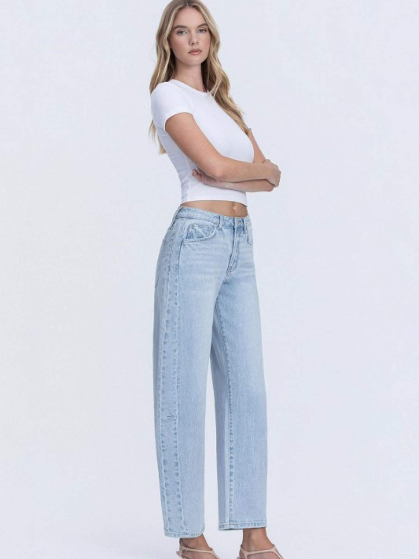 Light Wash Slim Barrel | Elegant Women's Fashion by coolavocek