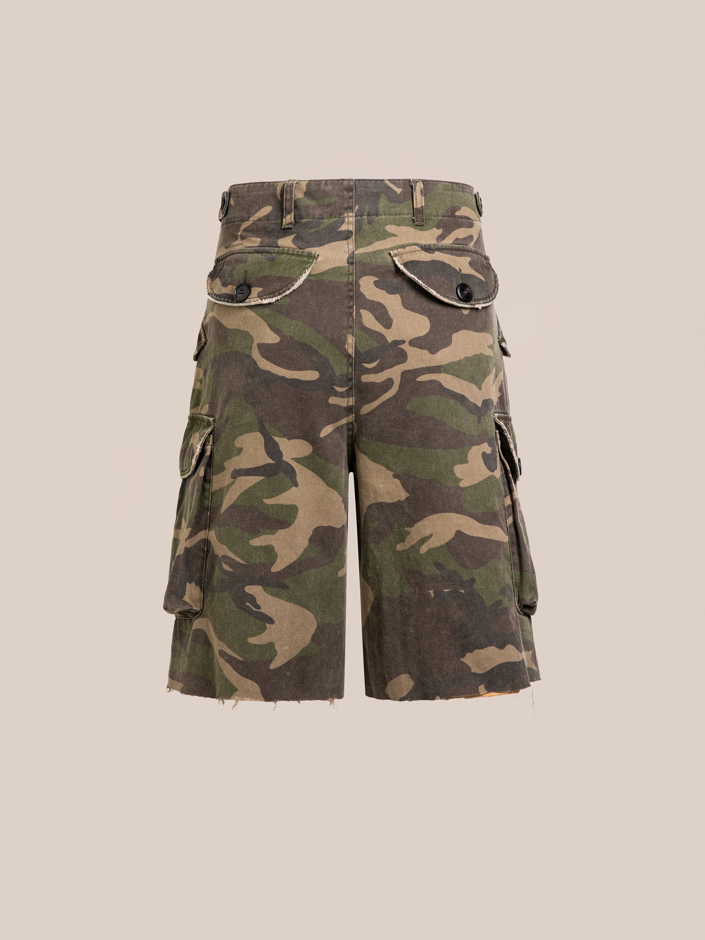 Camouflage Twill Utility Cargo Shorts | Modern Menswear by yycbvcnbmmnbm
