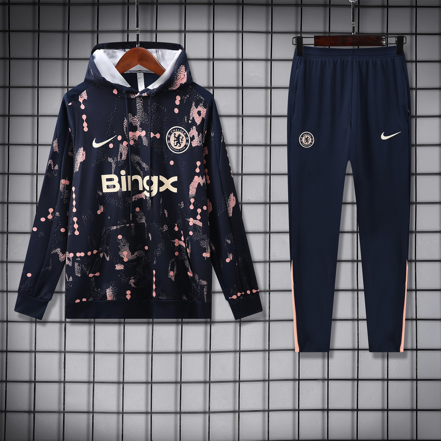 AlphaJersey-C.H.E.L.S.E.A 25-26 Traning Hoodie Set - Deep Blue With Royal Blue