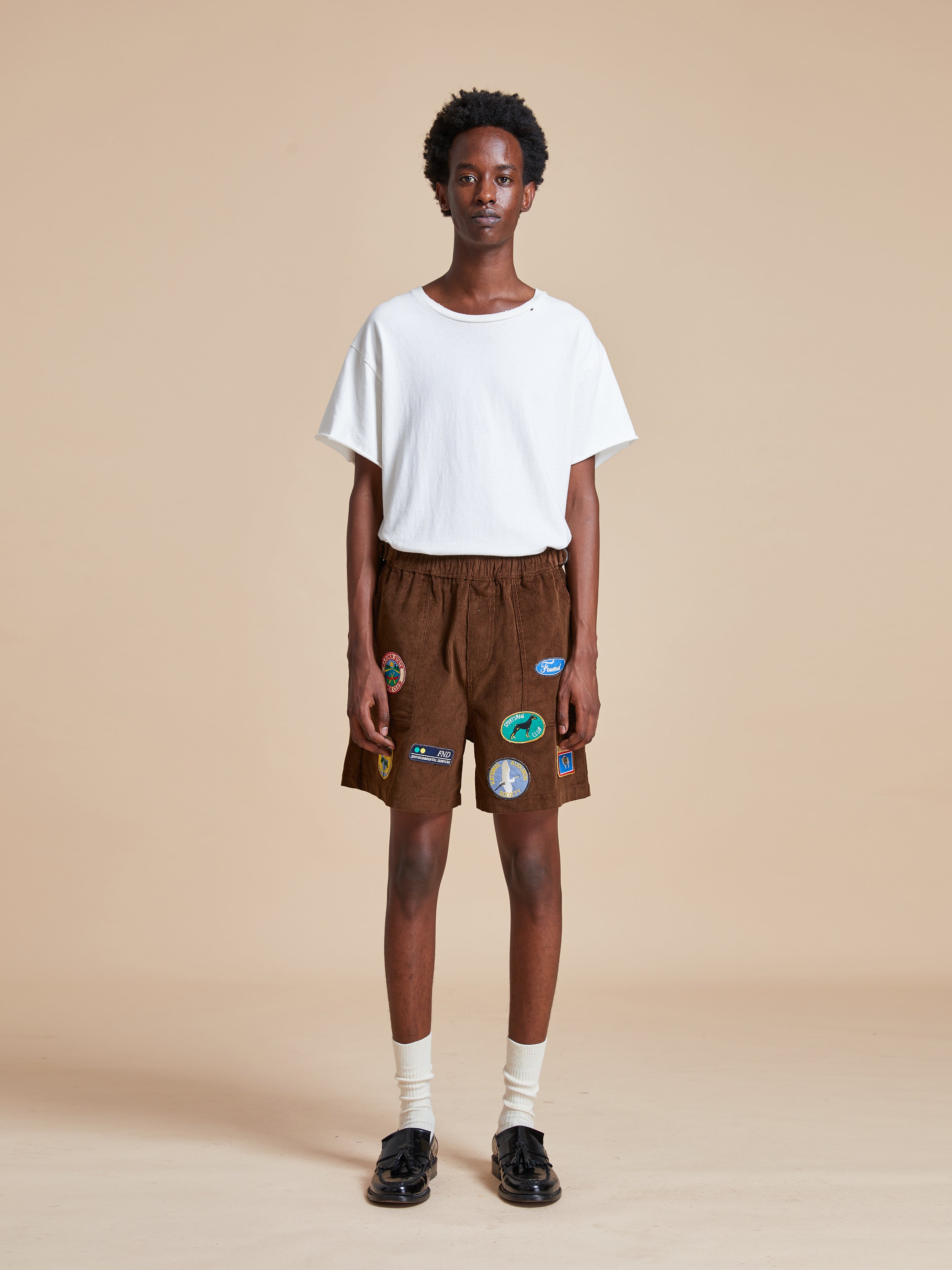 Canoe Multi Patch Corduroy Shorts | Modern Menswear by yycbvcnbmmnbm