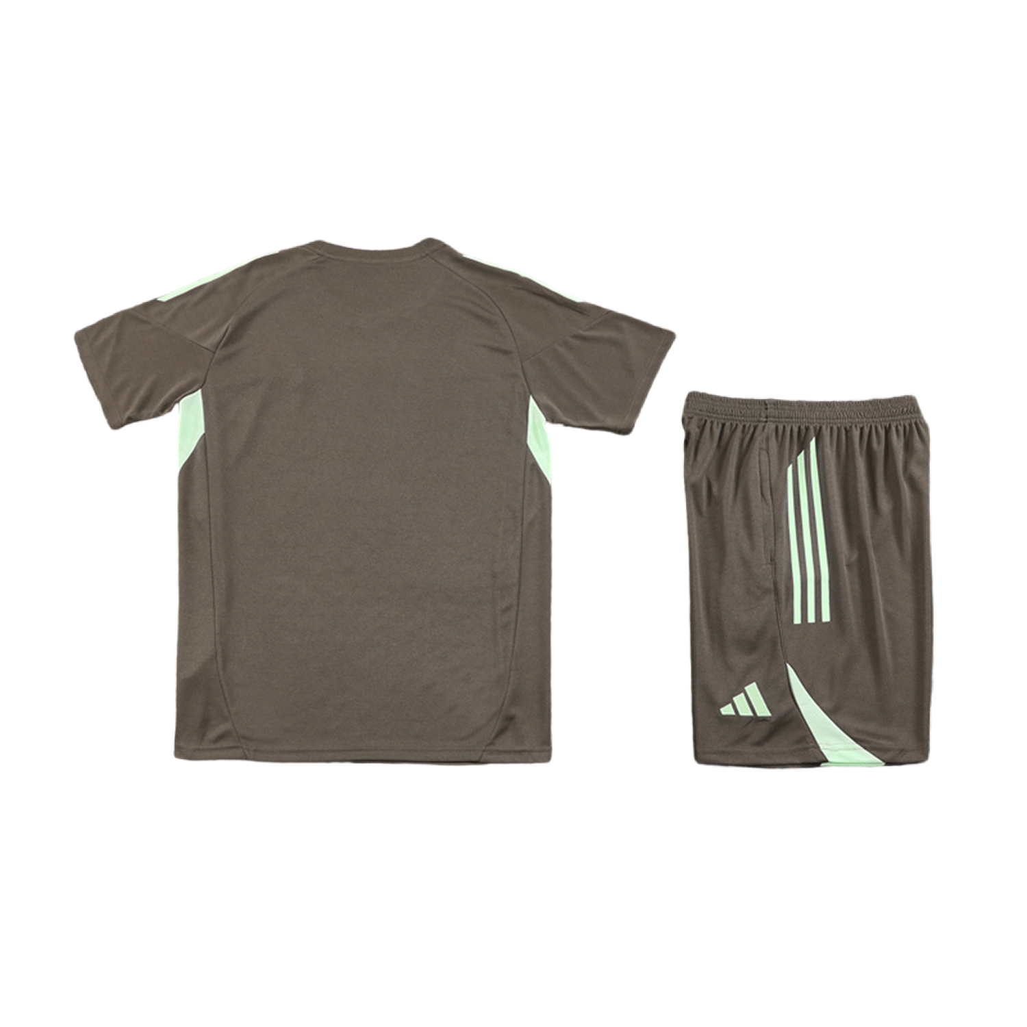 AlphaJersey-Real Madrid 25-26 Kids Short-Sleeve Training Set - Dark Khaki Top and Shorts
