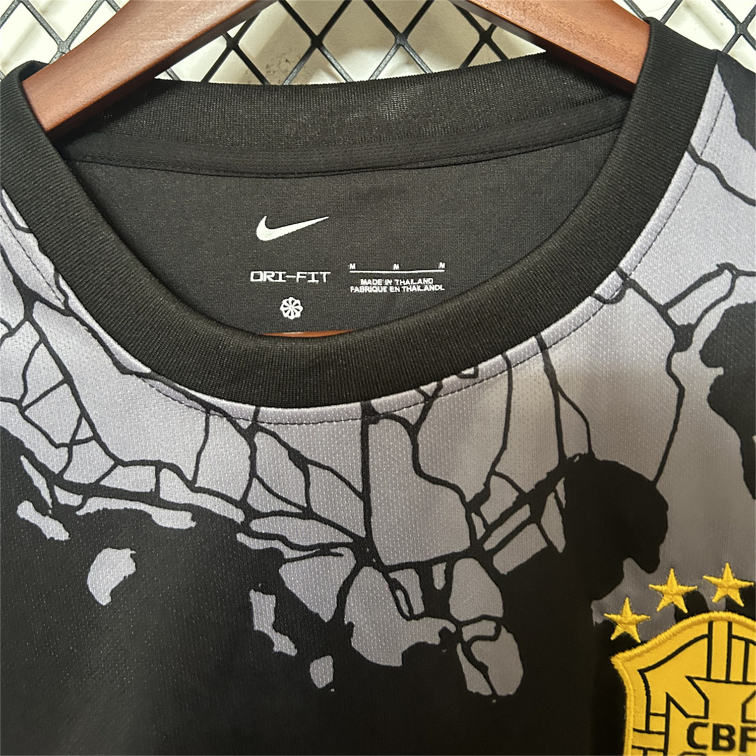 AlphaJersey-Brazil 25-26 Grey Jesus Statue Special Black Jersey - Fans Version