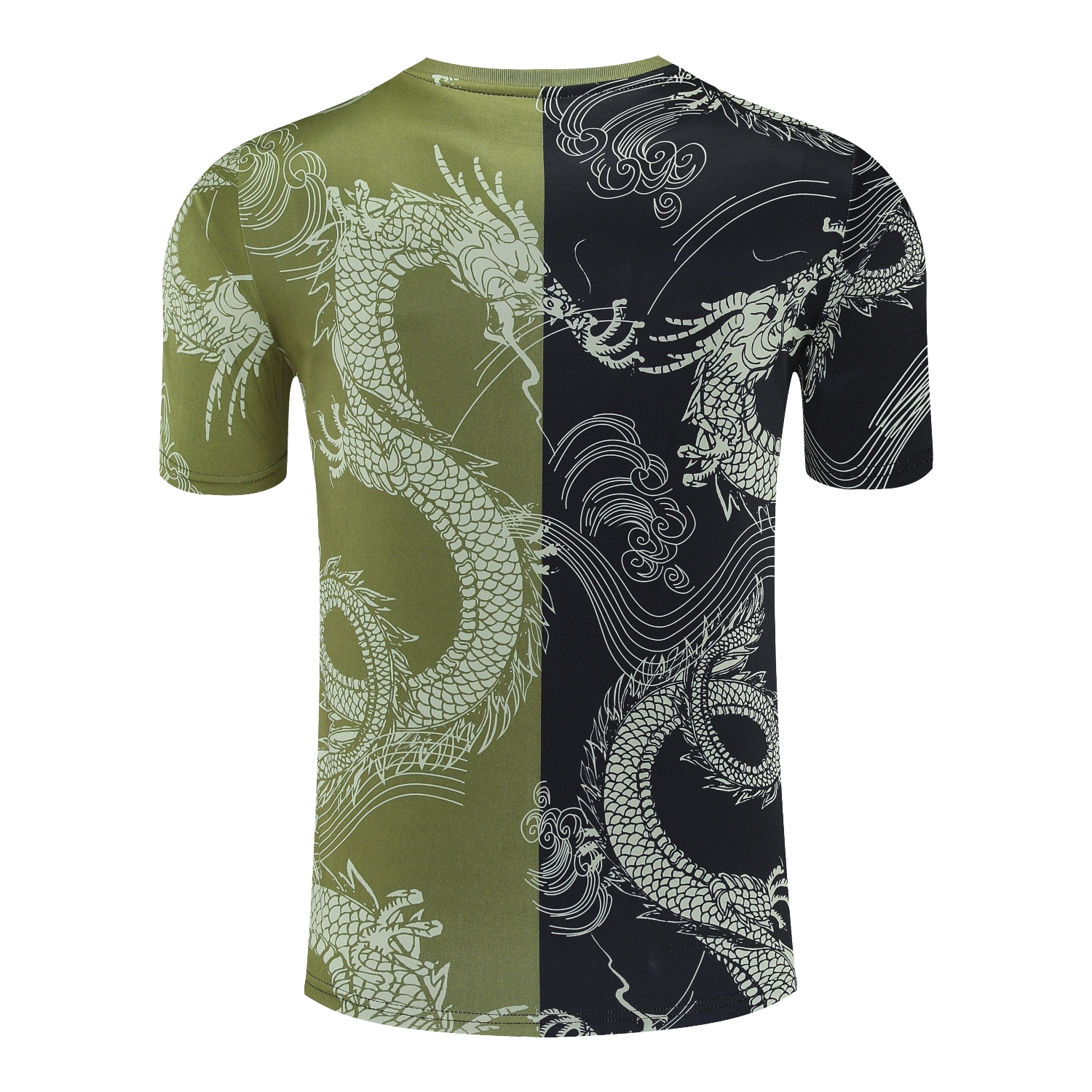 AlphaJersey-Real Madrid 25-26 Short-Sleeve Training Set - Green-Black Dragon Top & Black-White Shorts