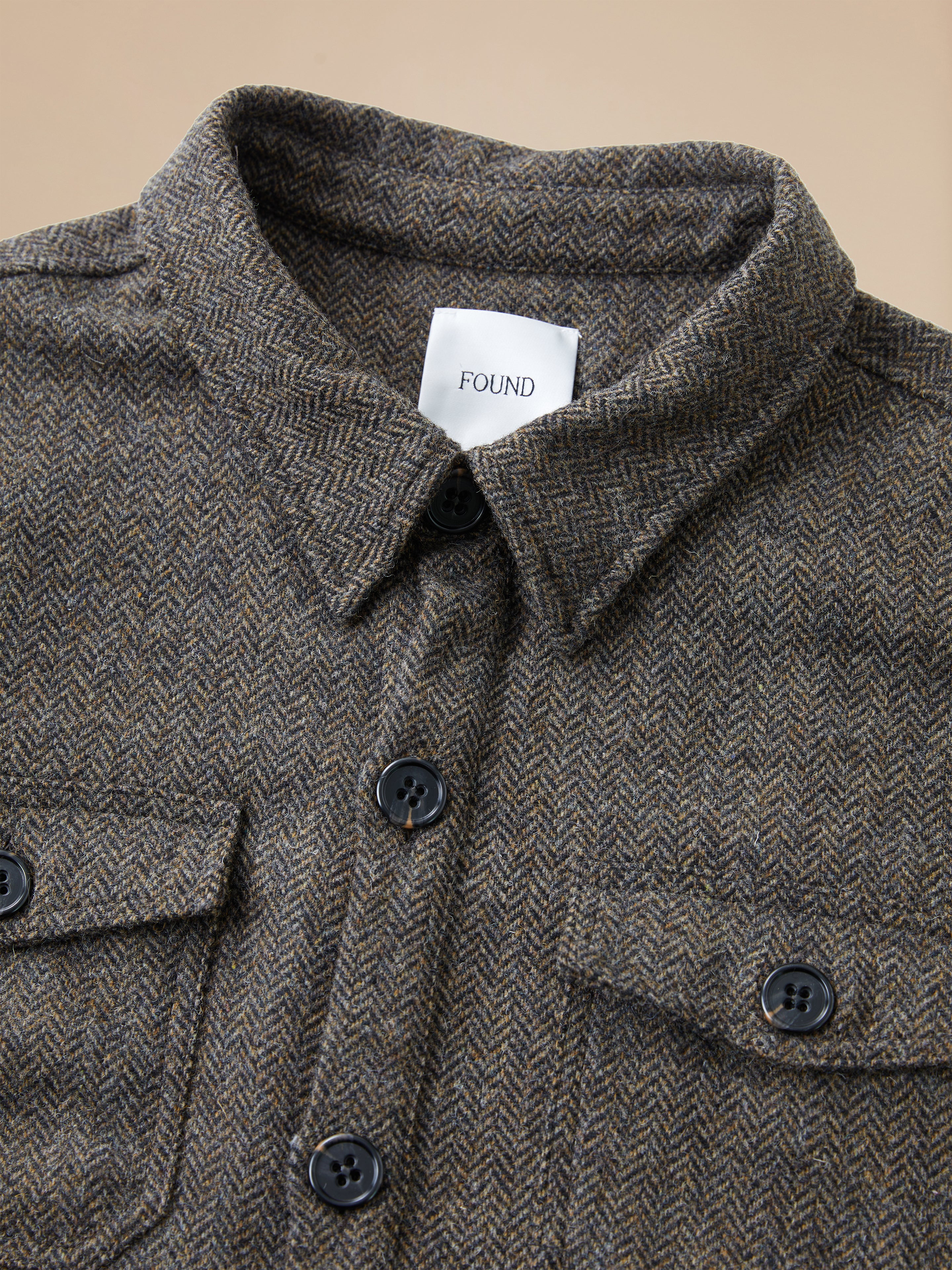 Raven Herringbone Overshirt | Modern Menswear by yycbvcnbmmnbm